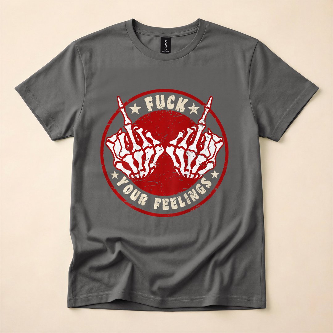 Skeleton Hand Funny Bold Statement Back Print T-Shirt - photo 5