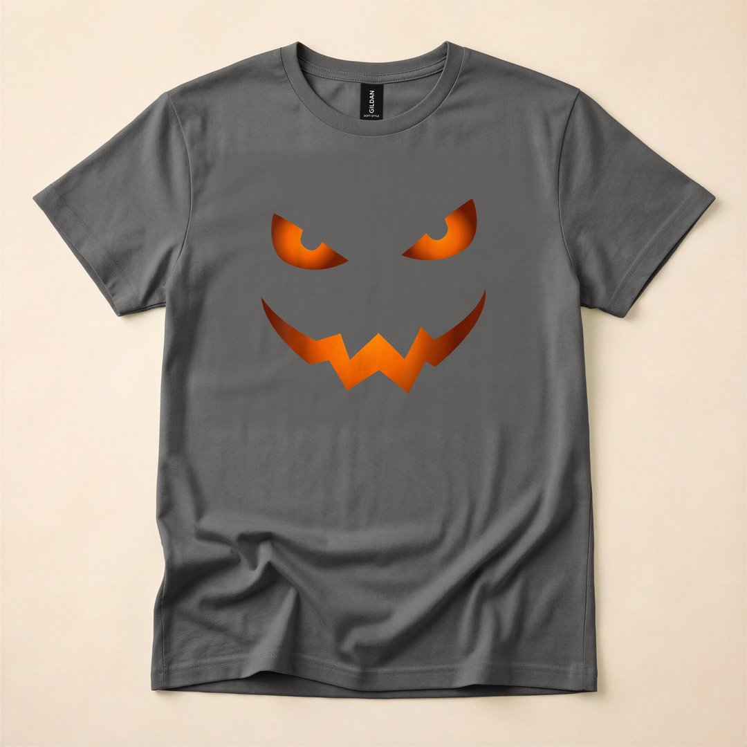 Scary Jack-O-Lantern Pumpkin Face Halloween T-Shirt - photo 5