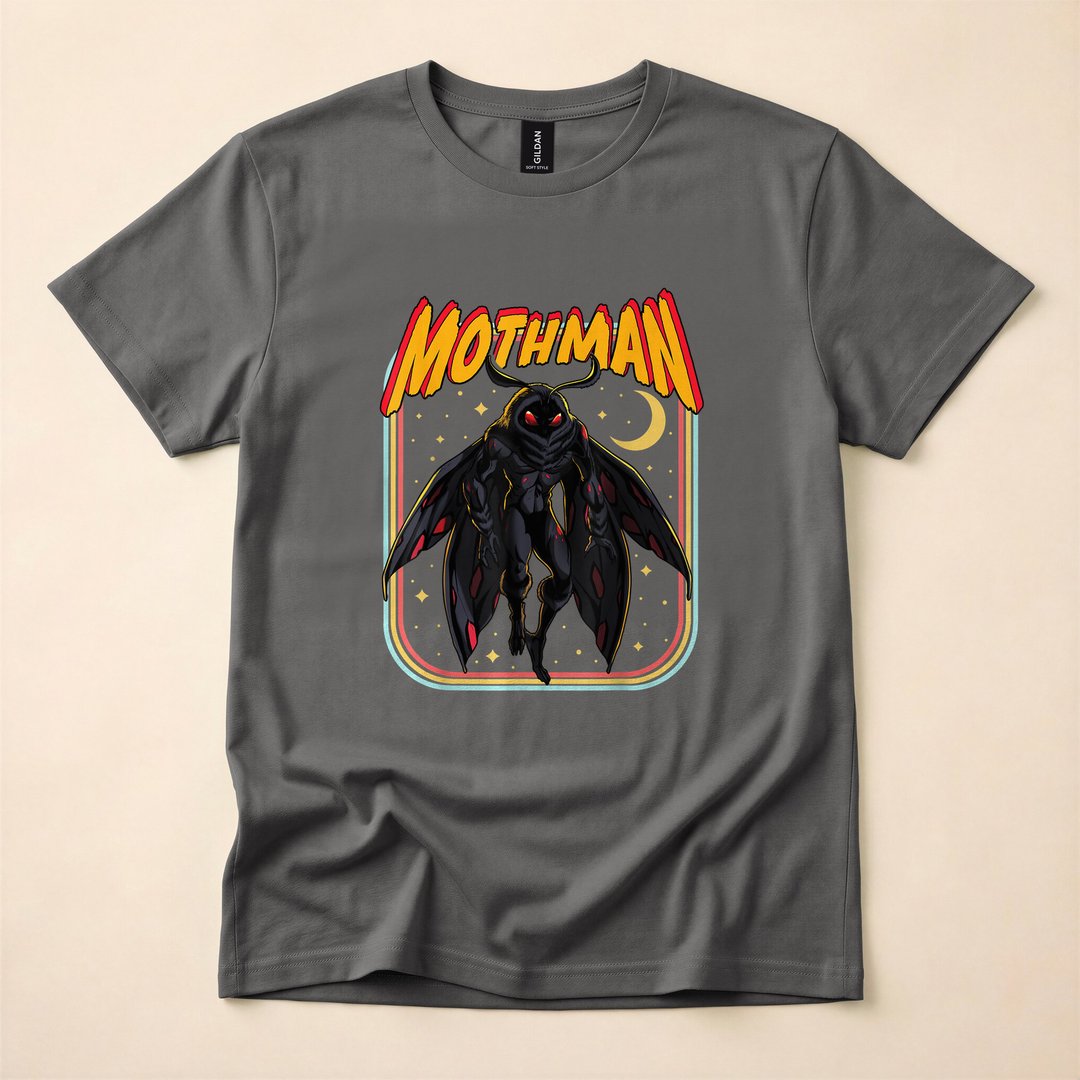Mothman Retro Comic Cryptid Lore Spooky T-Shirt - photo 5