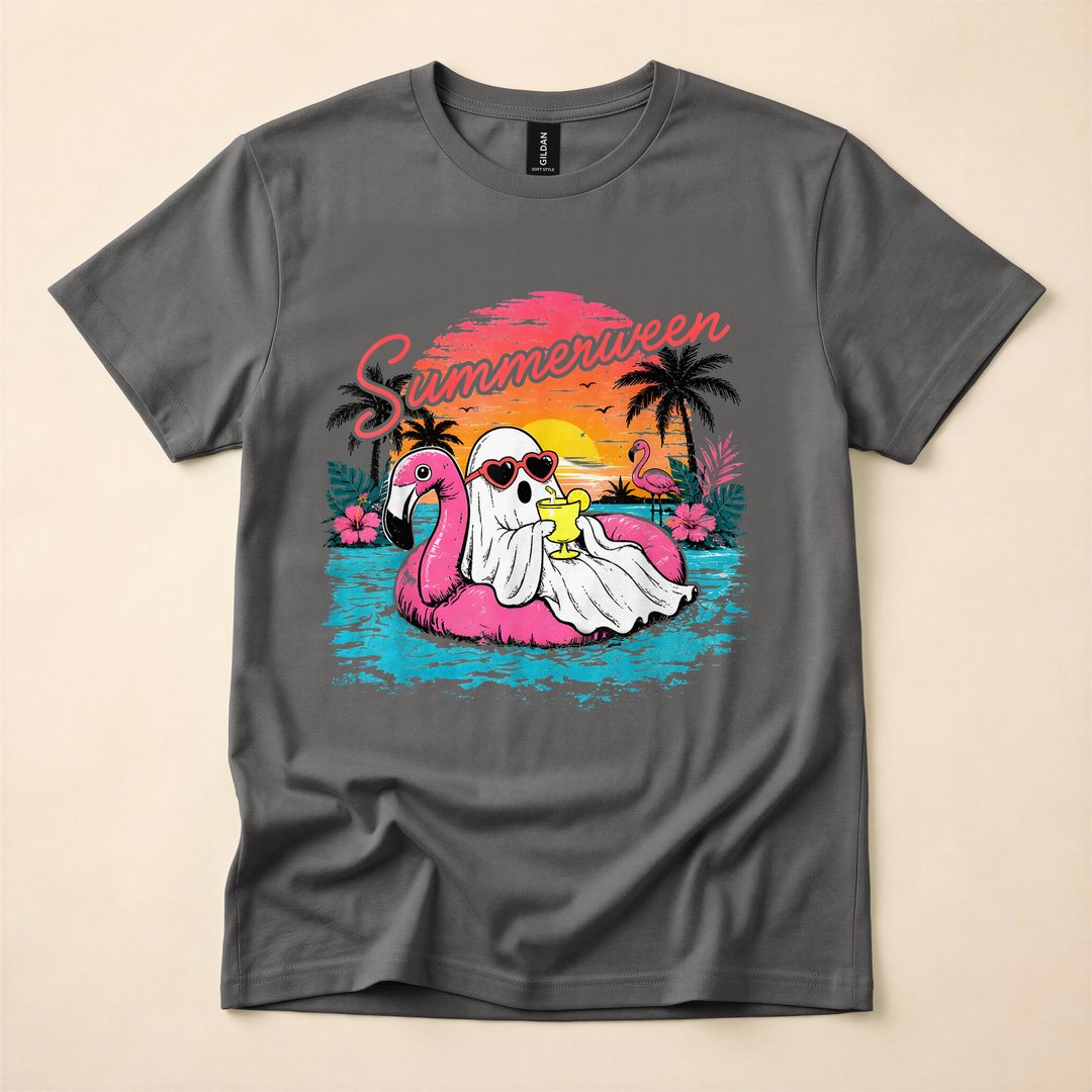 Summerween Funny Ghost Summer Vacation T-Shirt - photo 5