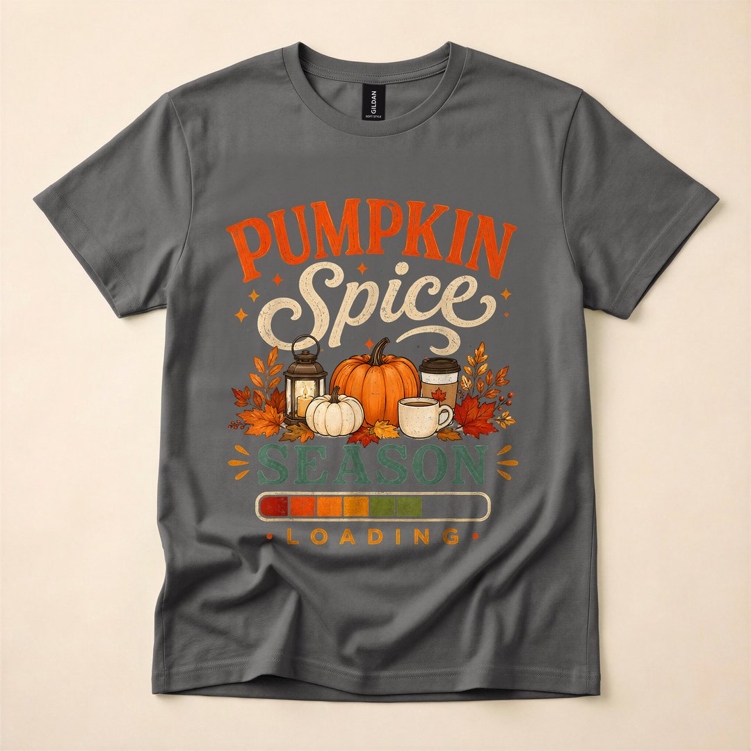 Pumpkin Spice Season Loading Funny Fall T-Shirt - photo 5