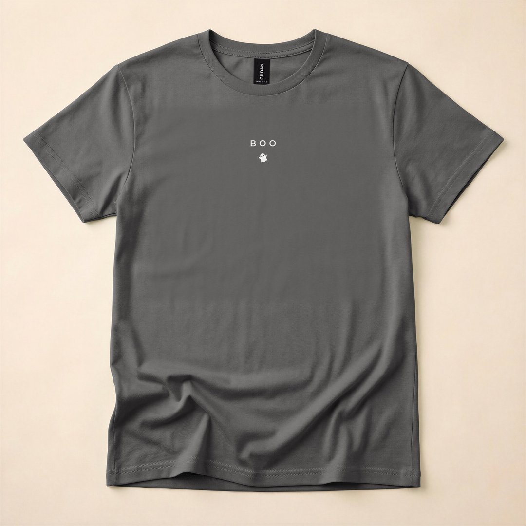 BOO Minimal Ghost Halloween Trick or Treat T-Shirt - photo 5