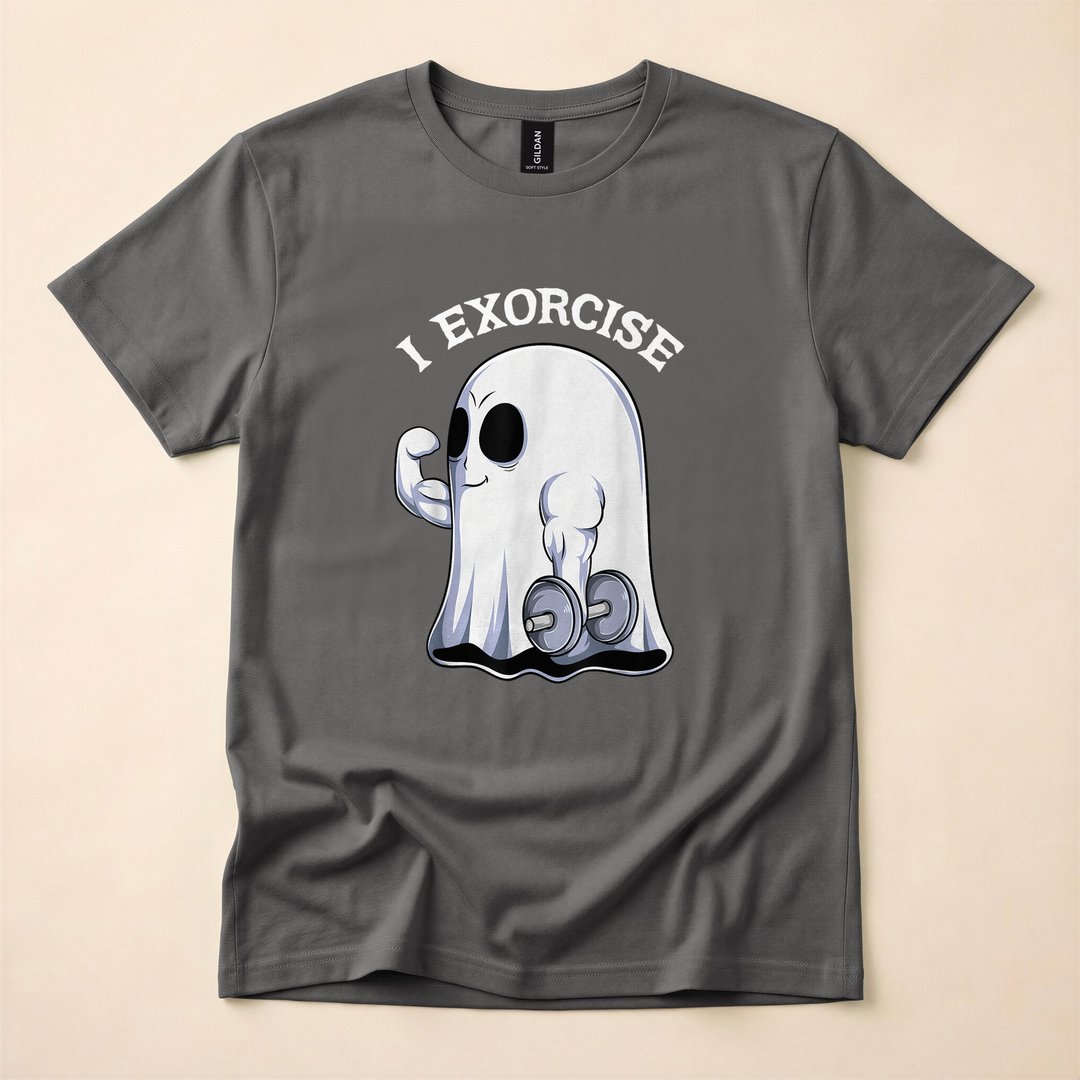 Ghost I Exorcise Funny Gym Workout Halloween T-Shirt - photo 5