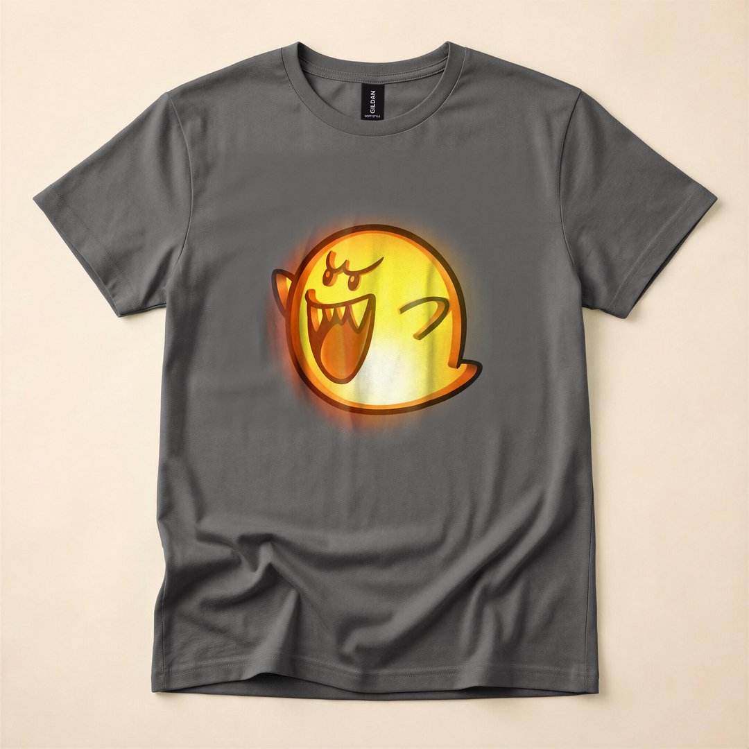 Super Mario Boo Ghost Halloween Pumpkin T-Shirt - photo 5