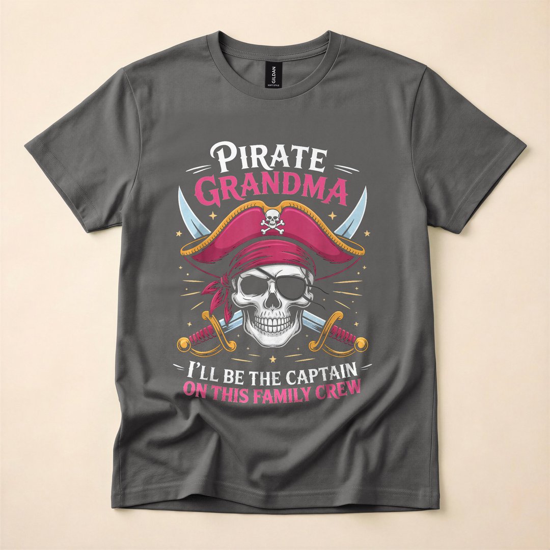 Pirate Grandma Skeleton Boat Captain Halloween T-Shirt - photo 5