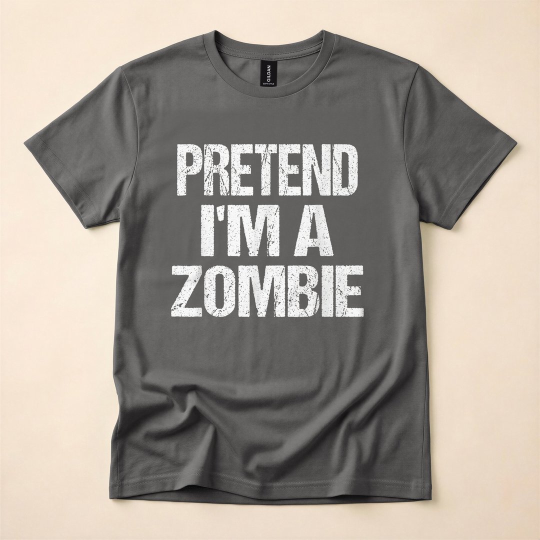 Pretend I'm a Zombie Funny Halloween Costume T-Shirt - photo 5