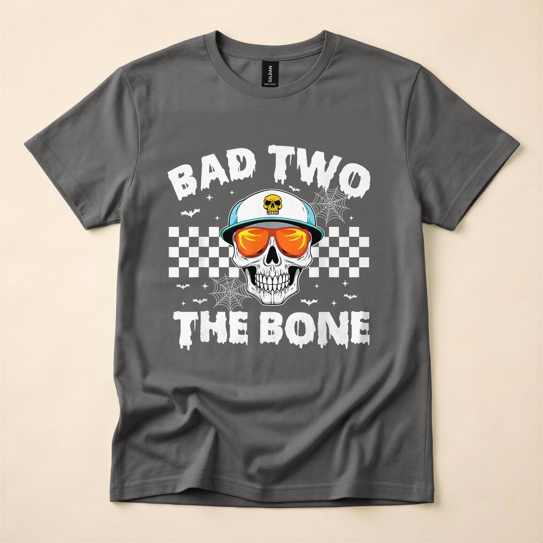 Bad to the Bone Skeleton Second Birthday Halloween T-Shirt - photo 5