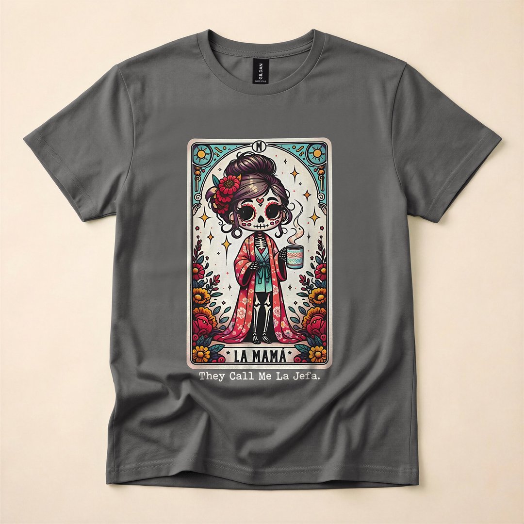 La Jefa Sugar Skull Skeleton Dia de los Muertos T-Shirt - photo 5