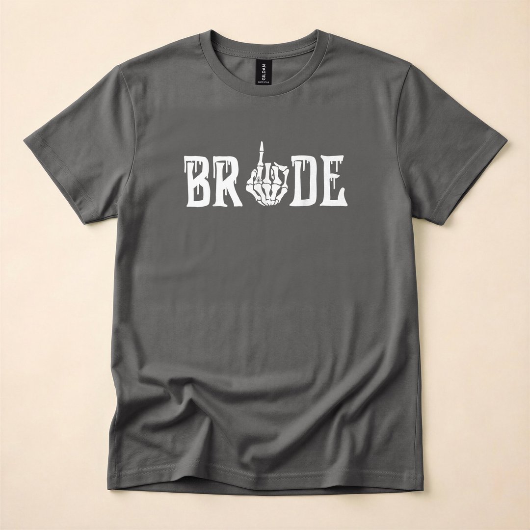 Gothic Skeleton Bride Just Married Halloween T-Shirt - photo 5