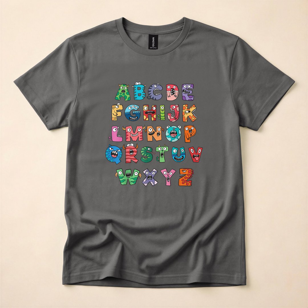 Cute Monster Alphabet Halloween Teacher T-Shirt - photo 5