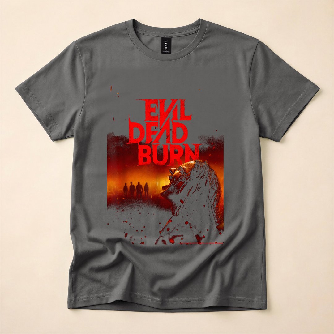 Evil Dead Burn Horror Movie Poster Halloween T-Shirt - photo 5