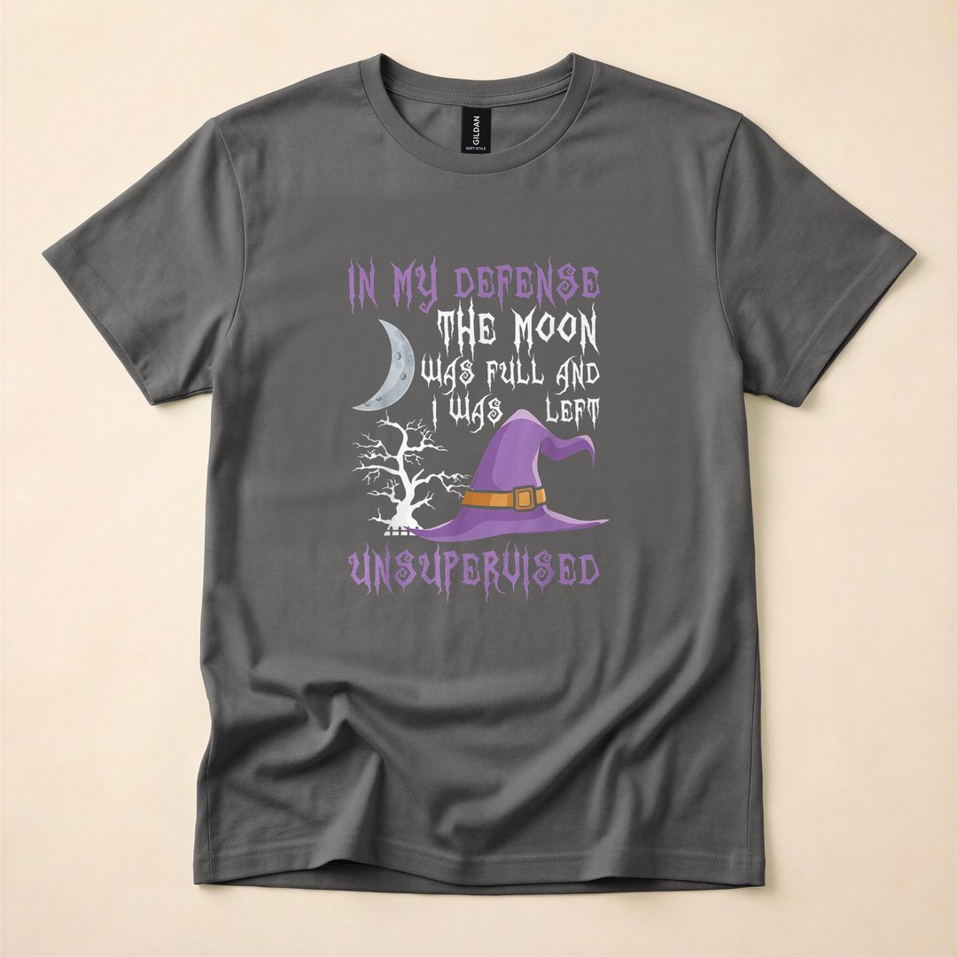 In My Defense the Moon Was Full Halloween Witch T-Shirt - photo 5
