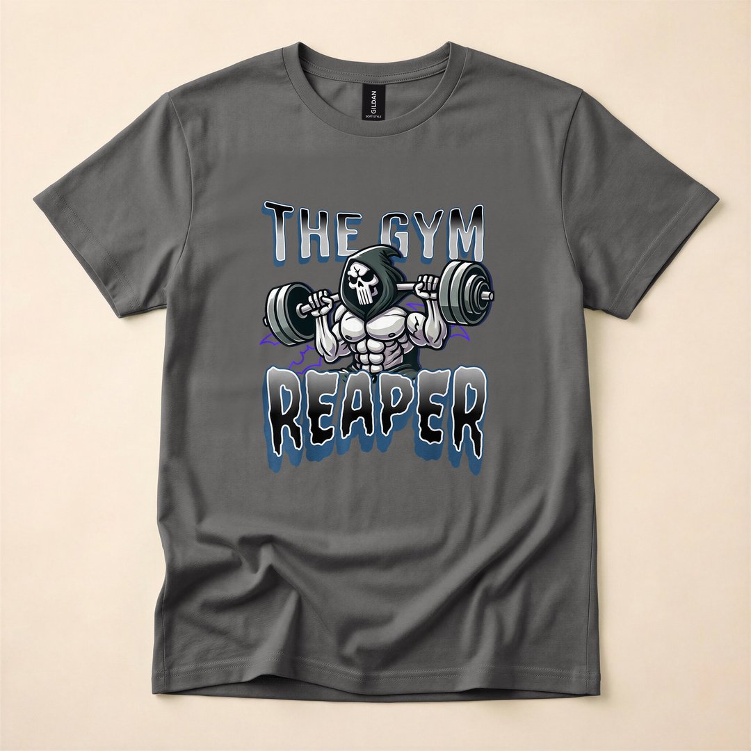 Grim Reaper Gym Workout Weightlifting Halloween T-Shirt - photo 5