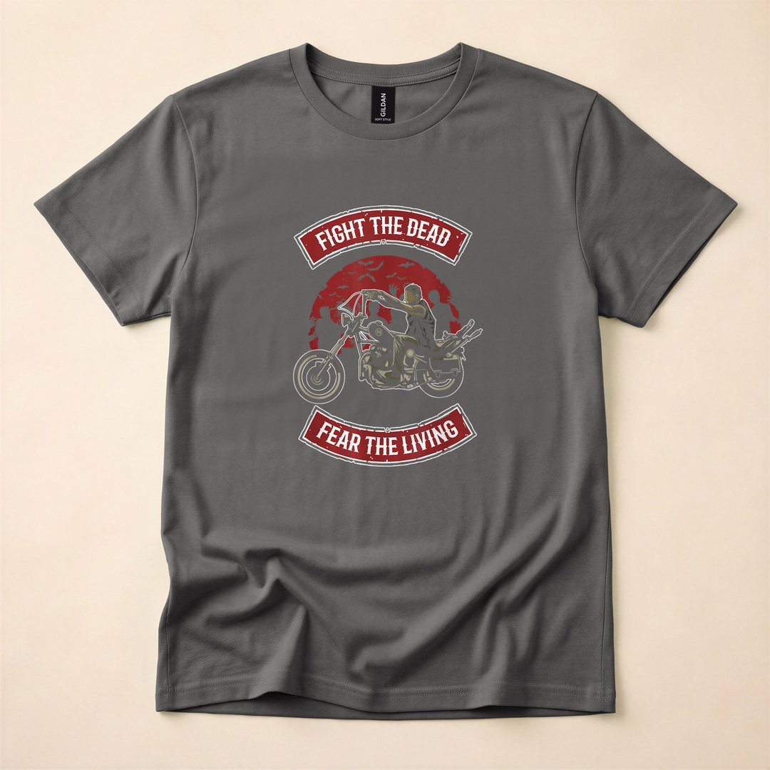 Fight the Dead Fear the Living Scary Zombie T-Shirt - photo 5