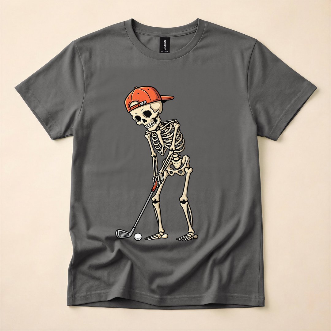Skeleton Playing Golf Funny Golfer Halloween T-Shirt - photo 5