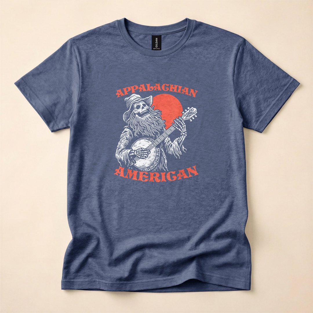 Appalachian Skeleton Banjo Player Bluegrass T-Shirt