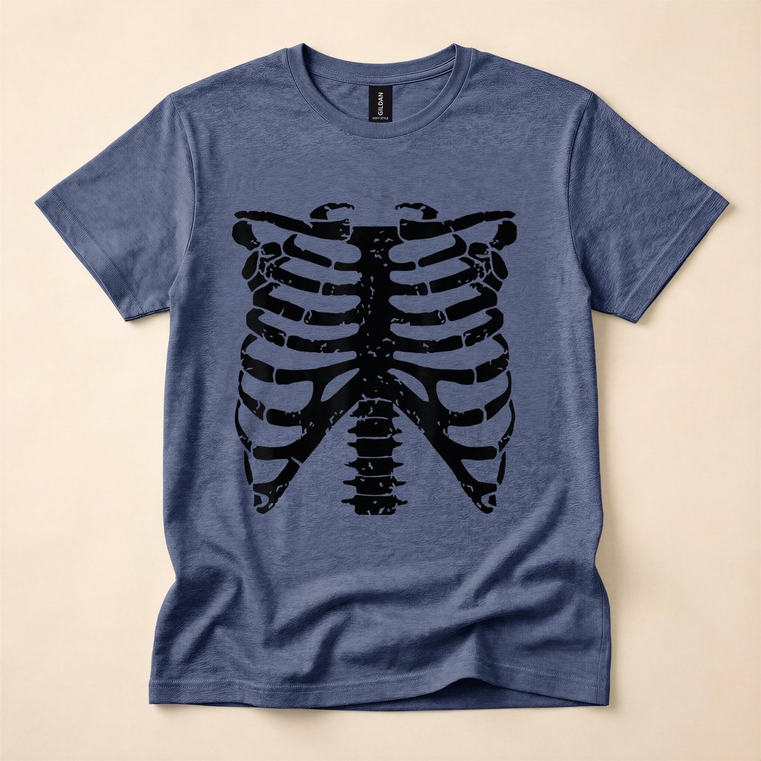 Skeleton Rib Cage Funny Halloween Costume T-Shirt