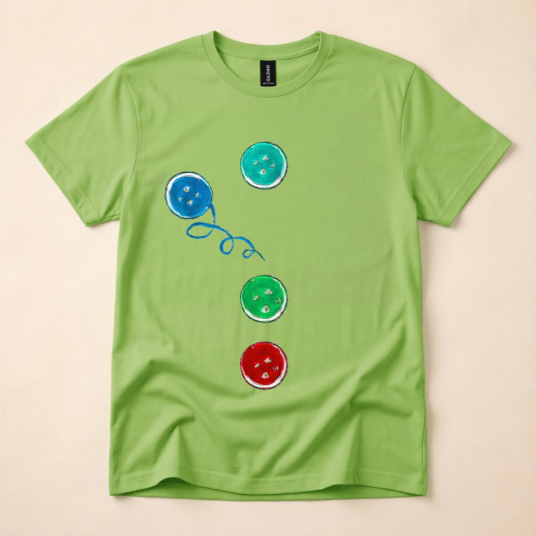 Groovy Blue Cat Four Buttons Halloween Costume T-Shirt