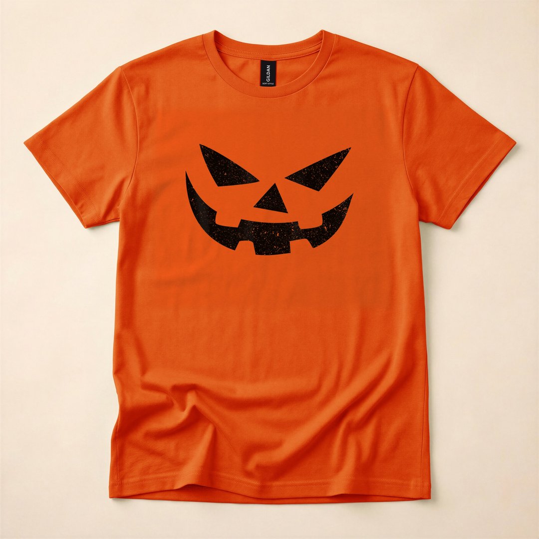 Jack-O'-Lantern Carved Pumpkin Face Halloween T-Shirt