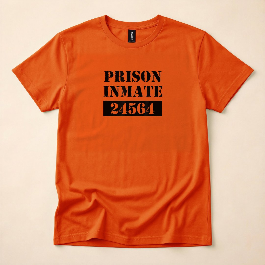 Prisoner Inmate Orange Jumpsuit Halloween Costume T-Shirt