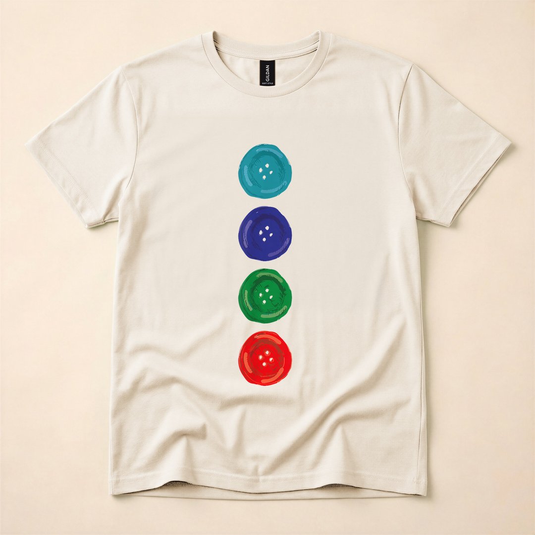 Groovy Blue Cat Four Buttons Halloween Costume T-Shirt - photo 1