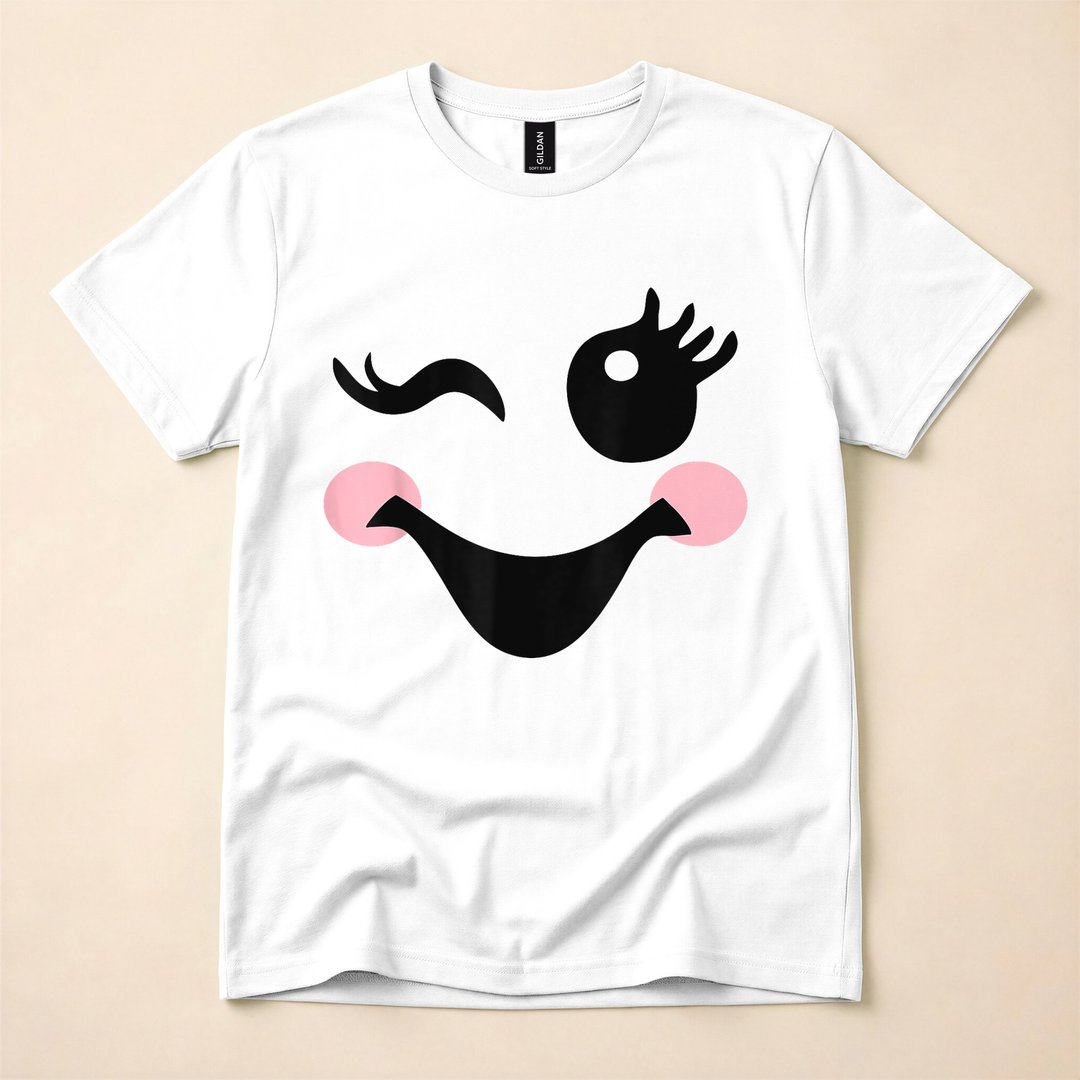 Cute Boo Face Ghost Halloween Costume T-Shirt