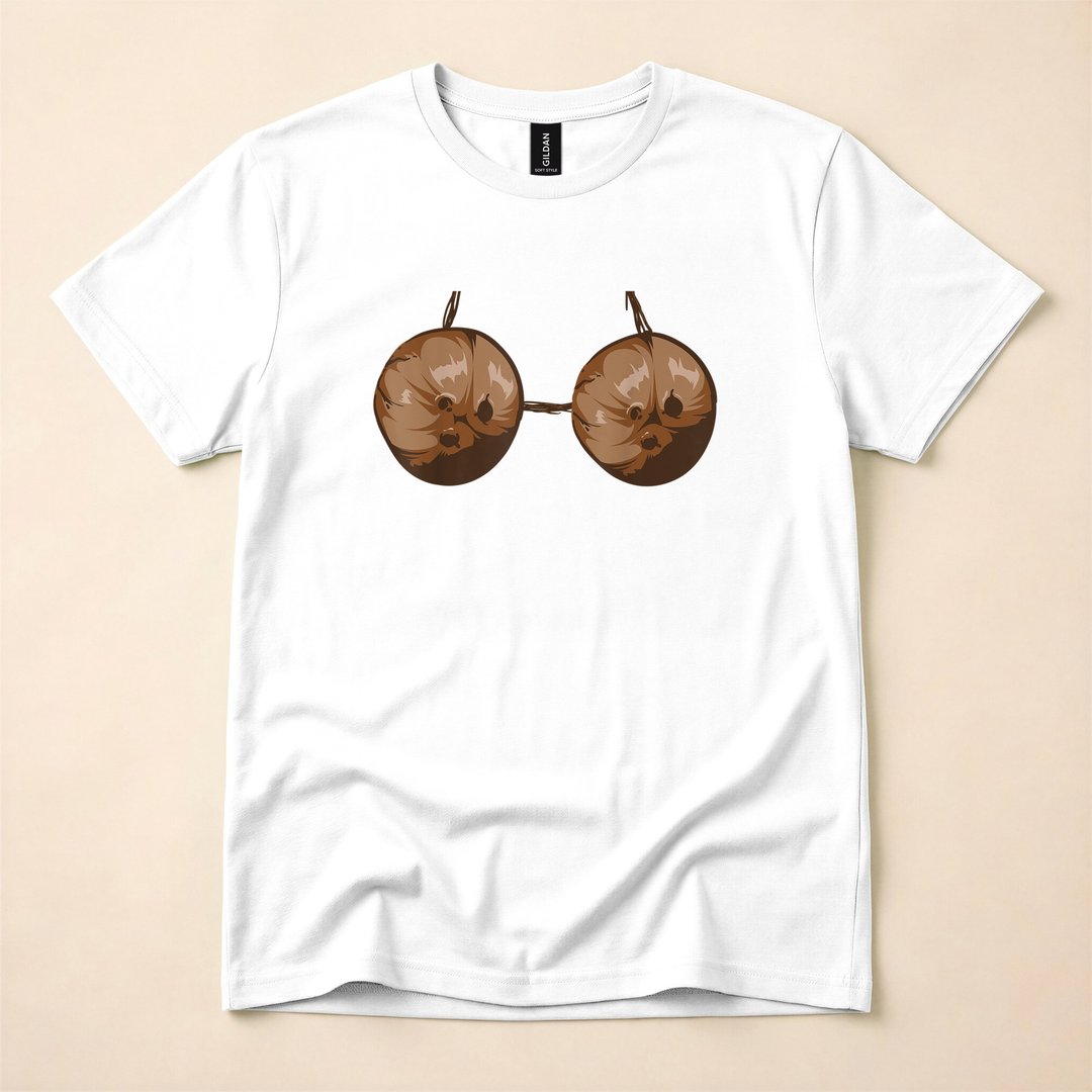 Coconut Bra Funny Last-Minute Halloween Costume T-Shirt
