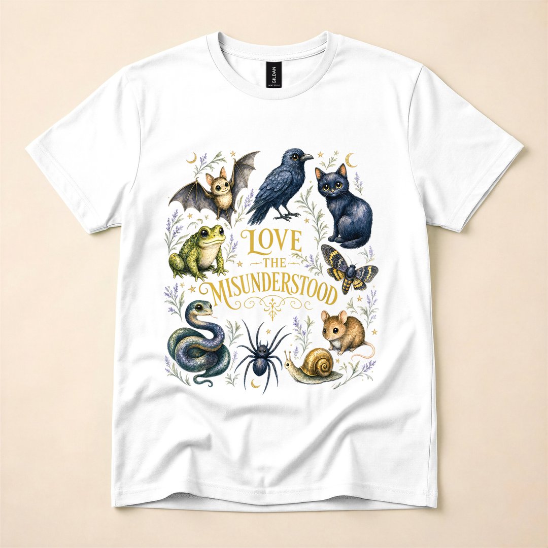 Love the Misunderstood Bats Ravens Spiders Spooky T-Shirt