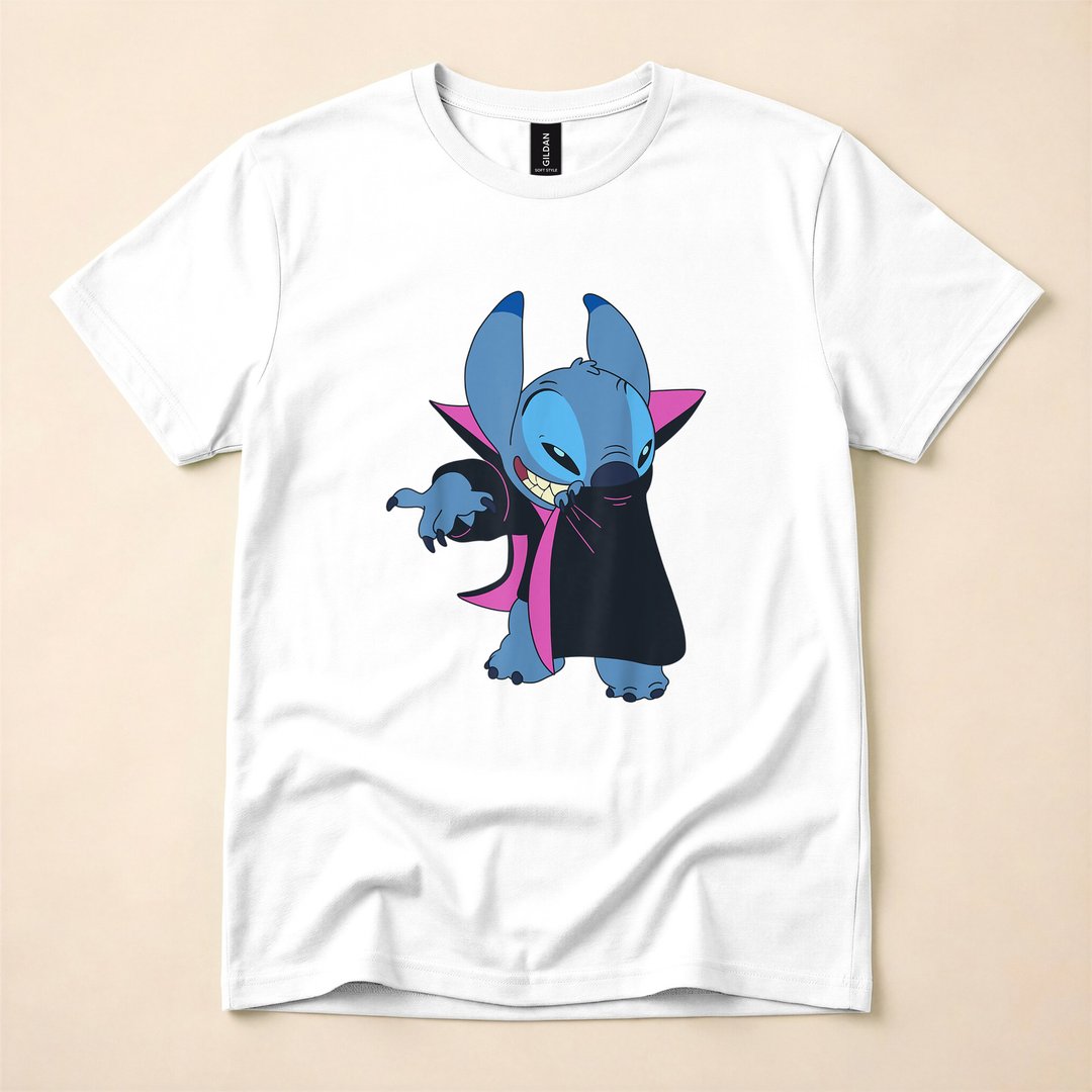 Lilo & Stitch Vampire Halloween Costume T-Shirt, Cute Spooky Season Party Tee - photo 1