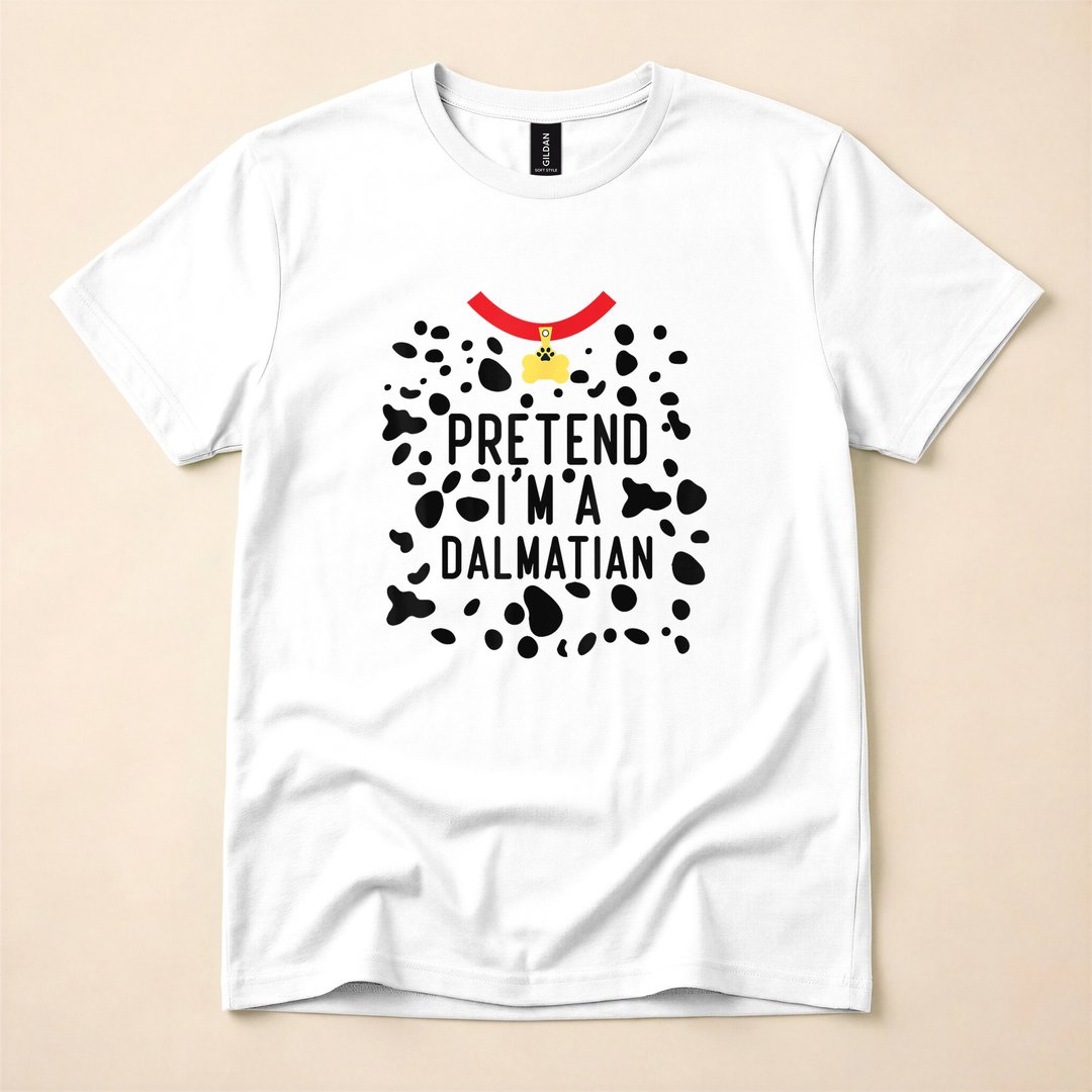 Pretend I'm a Dalmatian Lazy Halloween Costume T-Shirt