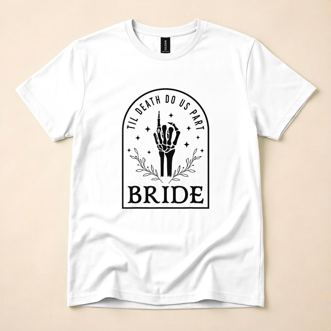 Skeleton Bride and Groom Gothic Halloween Wedding T-Shirt
