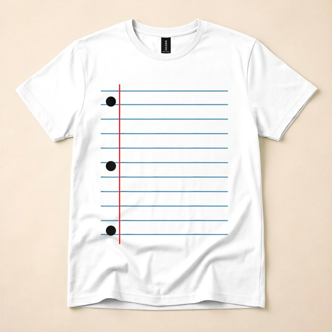 Lined Notebook Paper Group Halloween Costume T-Shirt