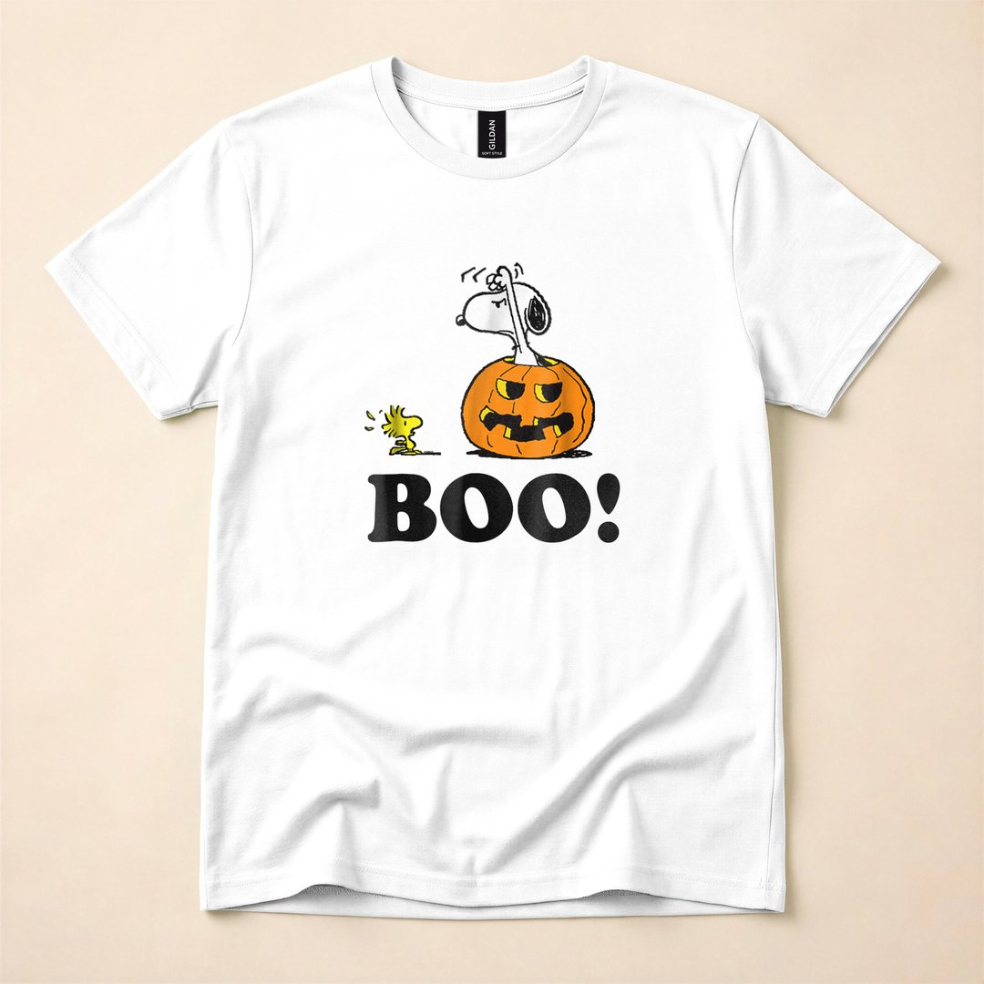 Peanuts Snoopy and Woodstock BOO Halloween T-Shirt