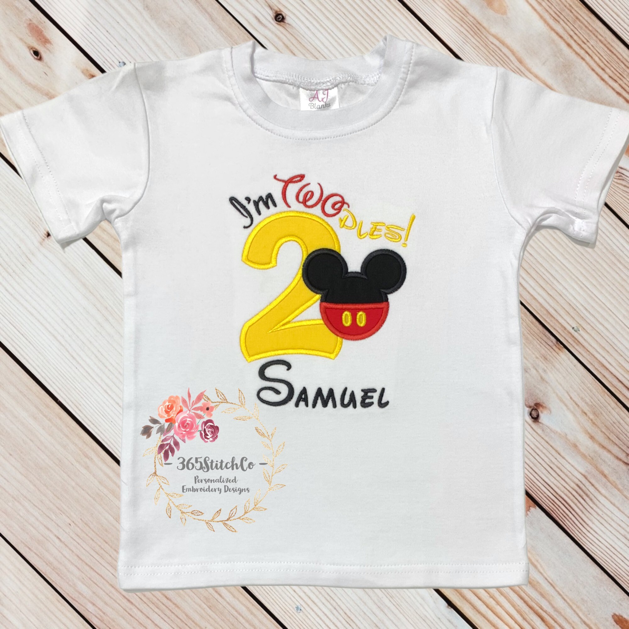 Embroidered Mickey Mouse Twodles Shirt for a 2nd Birthday – Disney Second Birthday Embroidered Tee - photo 7