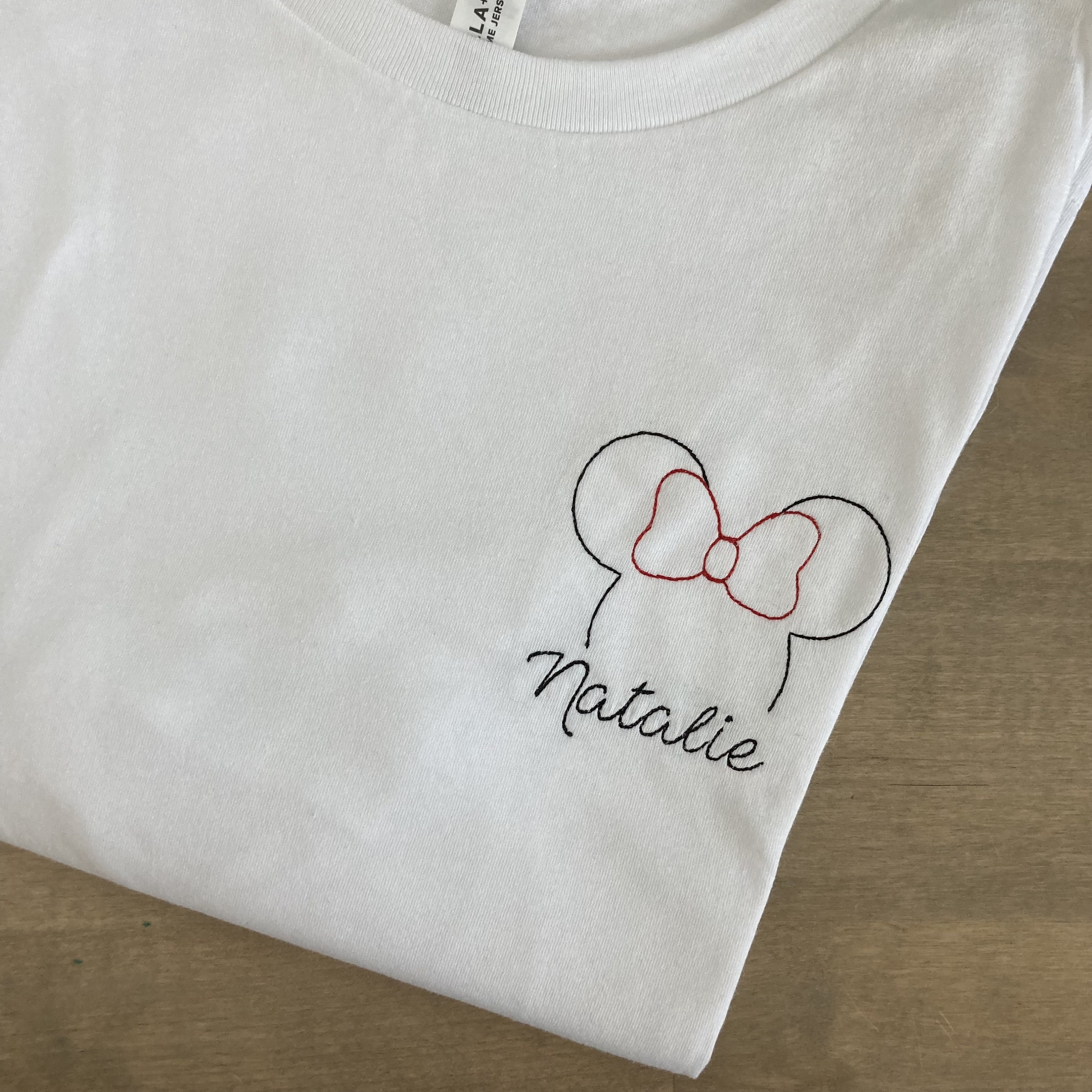 Personalized Family Embroidered Minnie and Mickey Name T-Shirt Bundle – Custom Unisex Disneyland Tees - photo 2