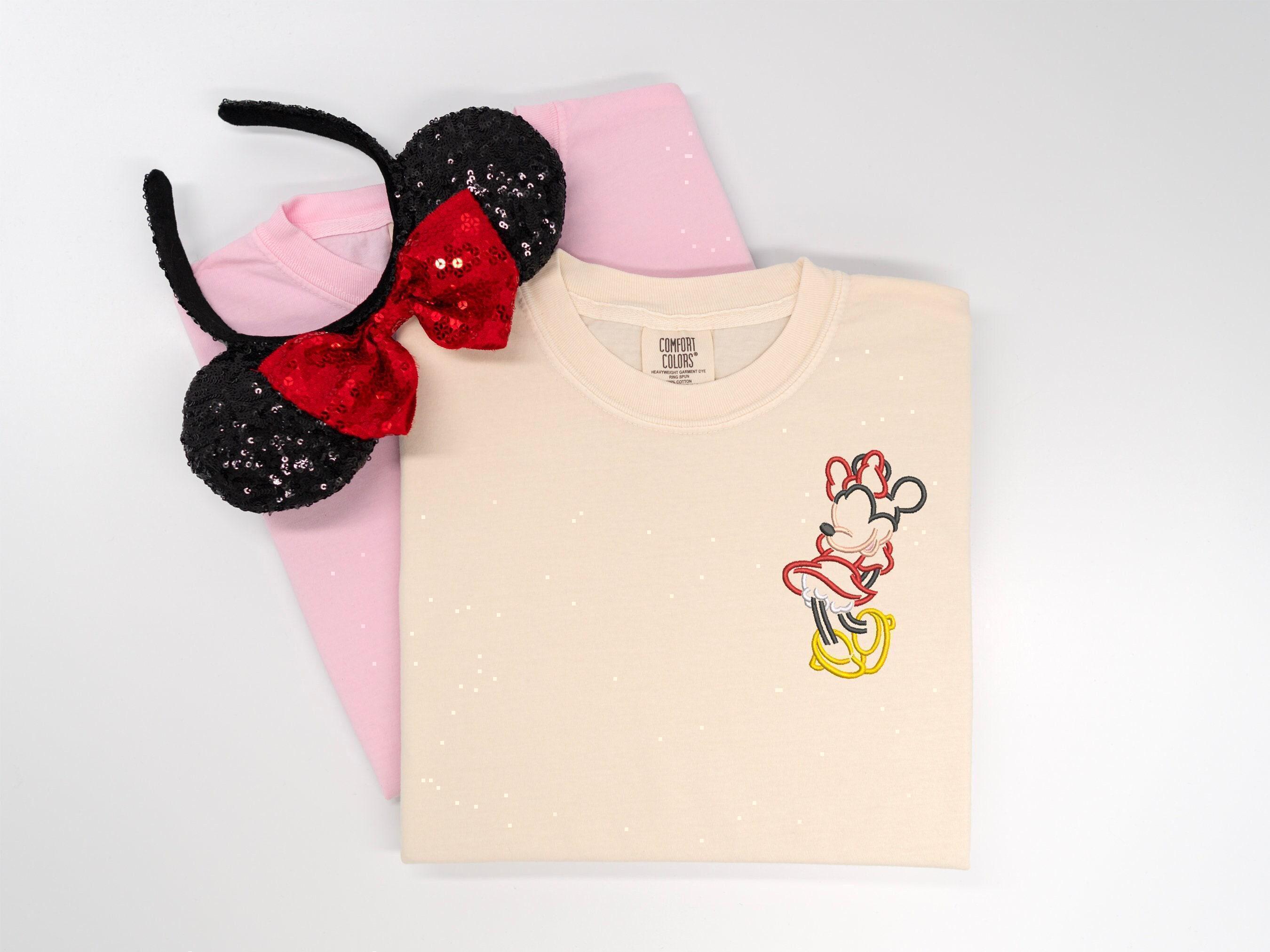 Embroidered Minnie Mouse T-Shirt with Fab 5 Design – Disney Minnie Shirt and Tank Top for Everyday Wear