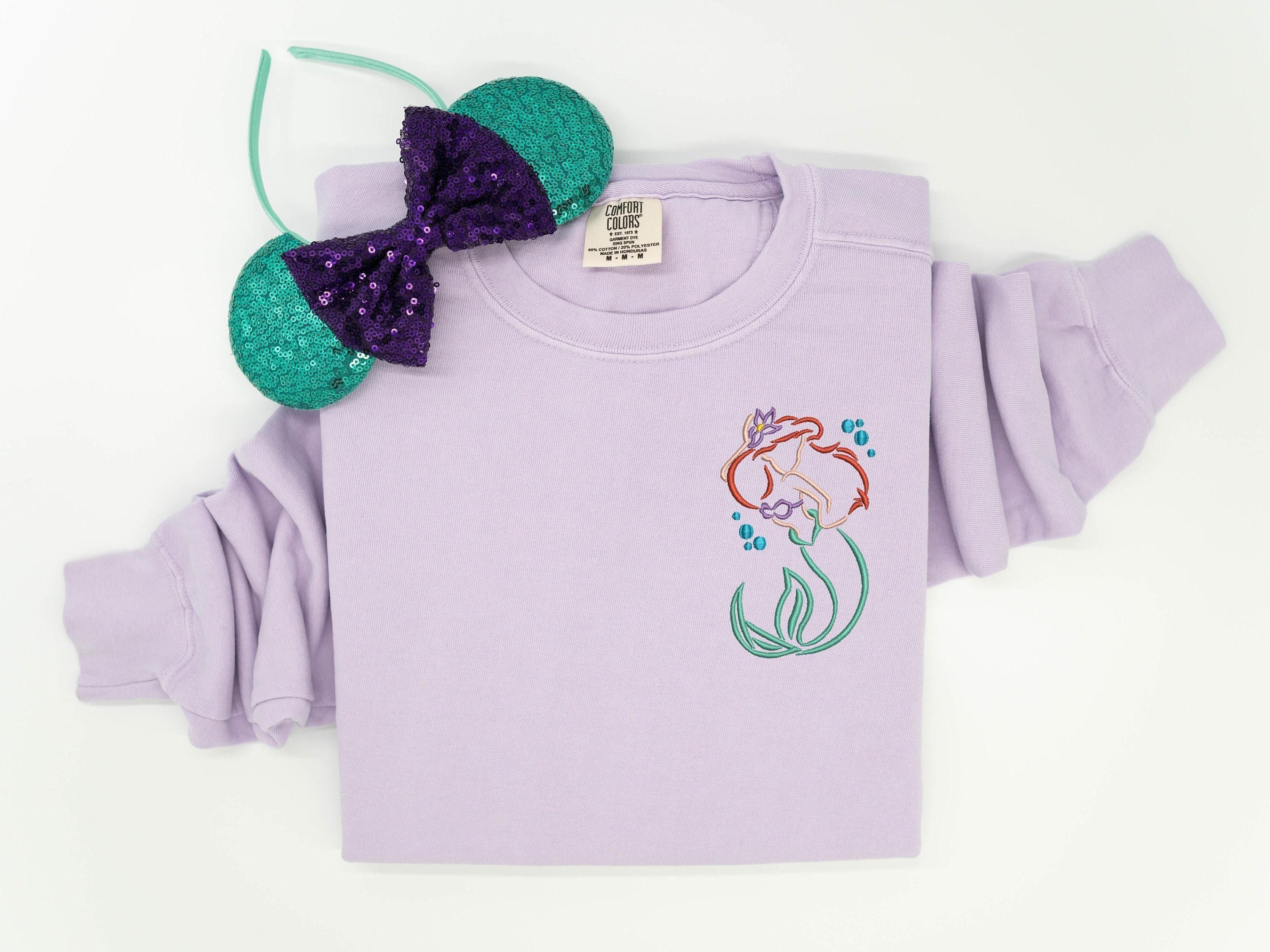Embroidered Ariel Crewneck Sweatshirt from The Little Mermaid – Disney Princess T-Shirt and Tank Top