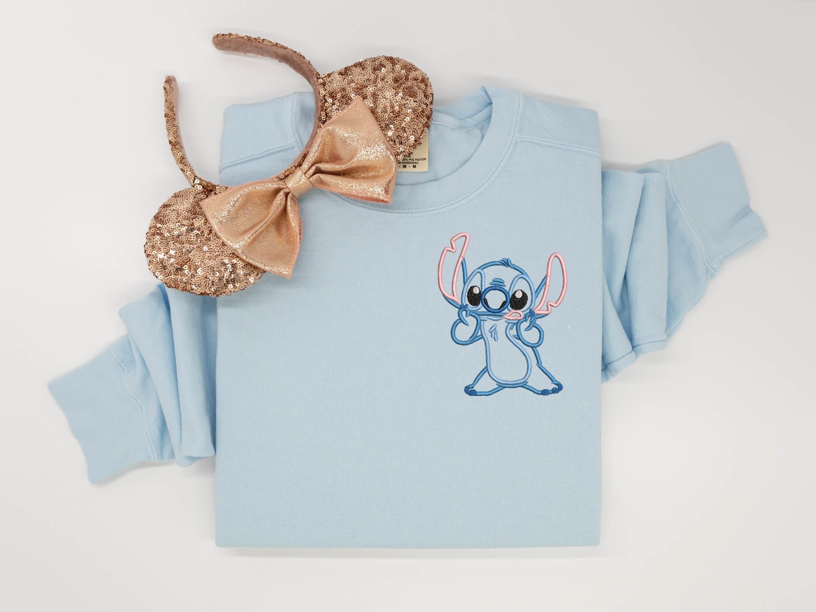 Embroidered Stitch T-Shirt with Lilo and Alien Design – Disney Stitch Shirt and Tank Top for Fans