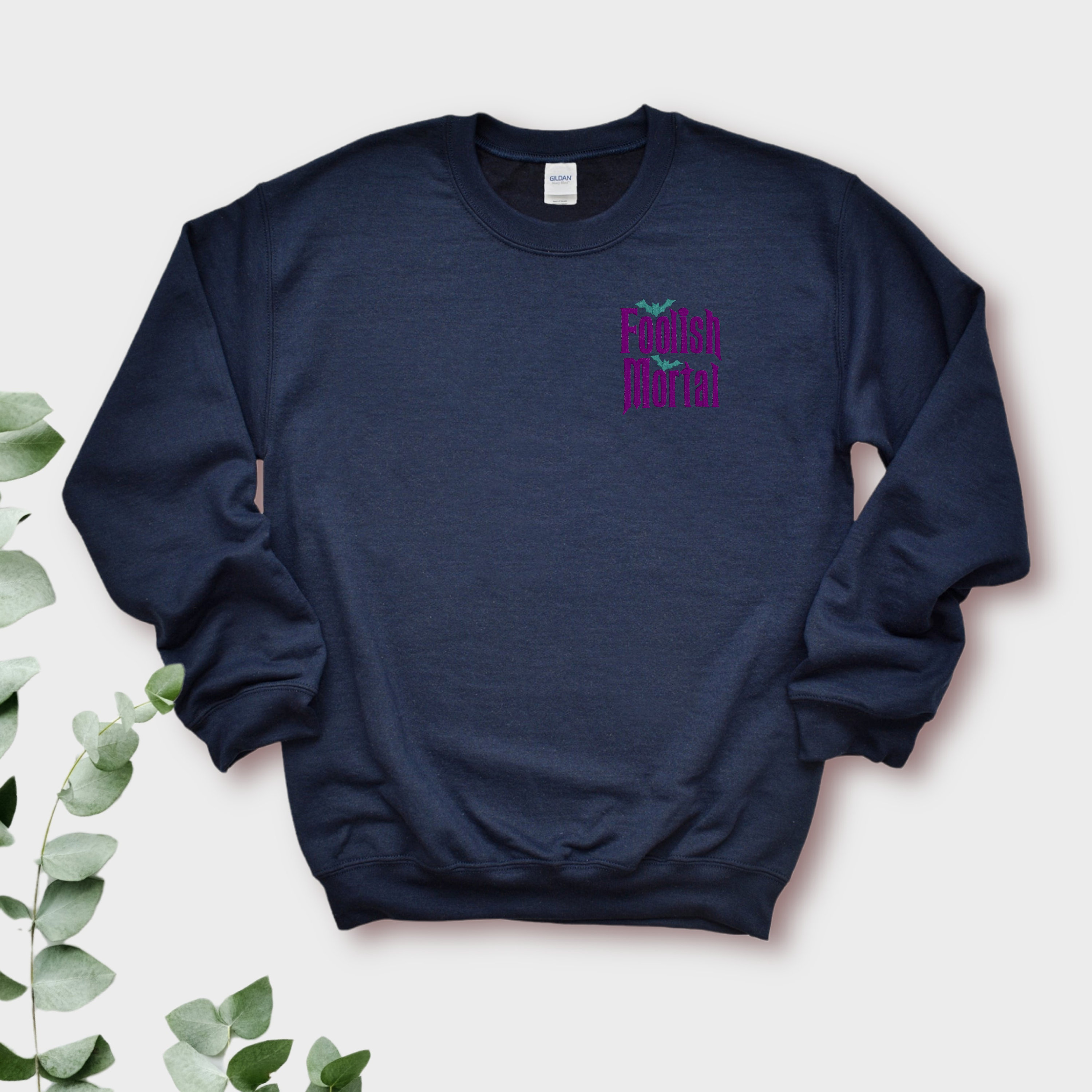 Embroidered Foolish Mortal Unisex Crewneck Sweatshirt – Haunted Mansion Halloween Disney World and Disneyland Sweater - photo 9