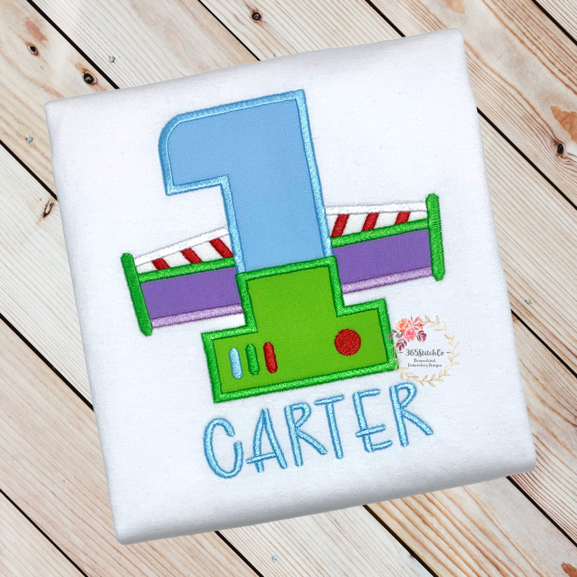 Embroidered Buzz Lightyear Birthday Shirt with Space Rocket – Toy Story Disney Birthday Tee in Ages 1 to 6