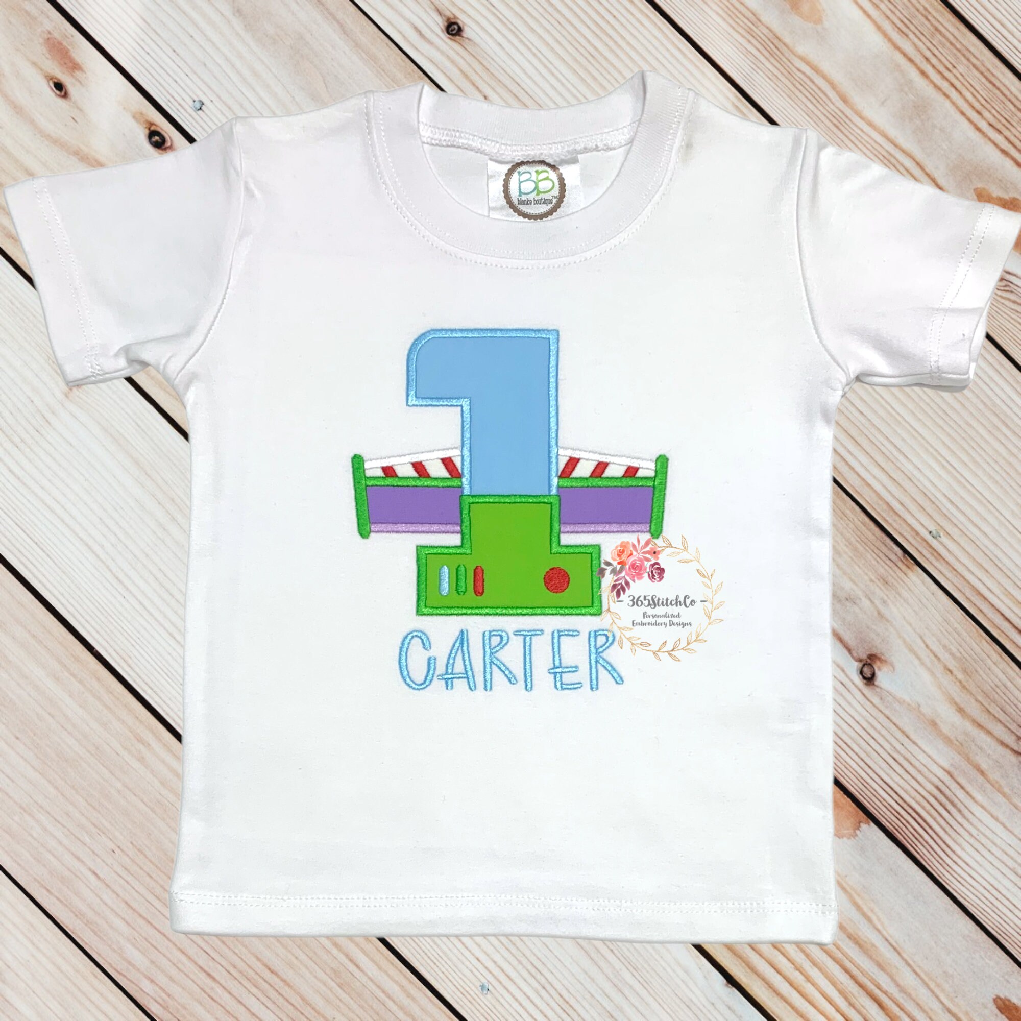 Embroidered Buzz Lightyear Birthday Shirt with Space Rocket – Toy Story Disney Birthday Tee in Ages 1 to 6 - photo 2