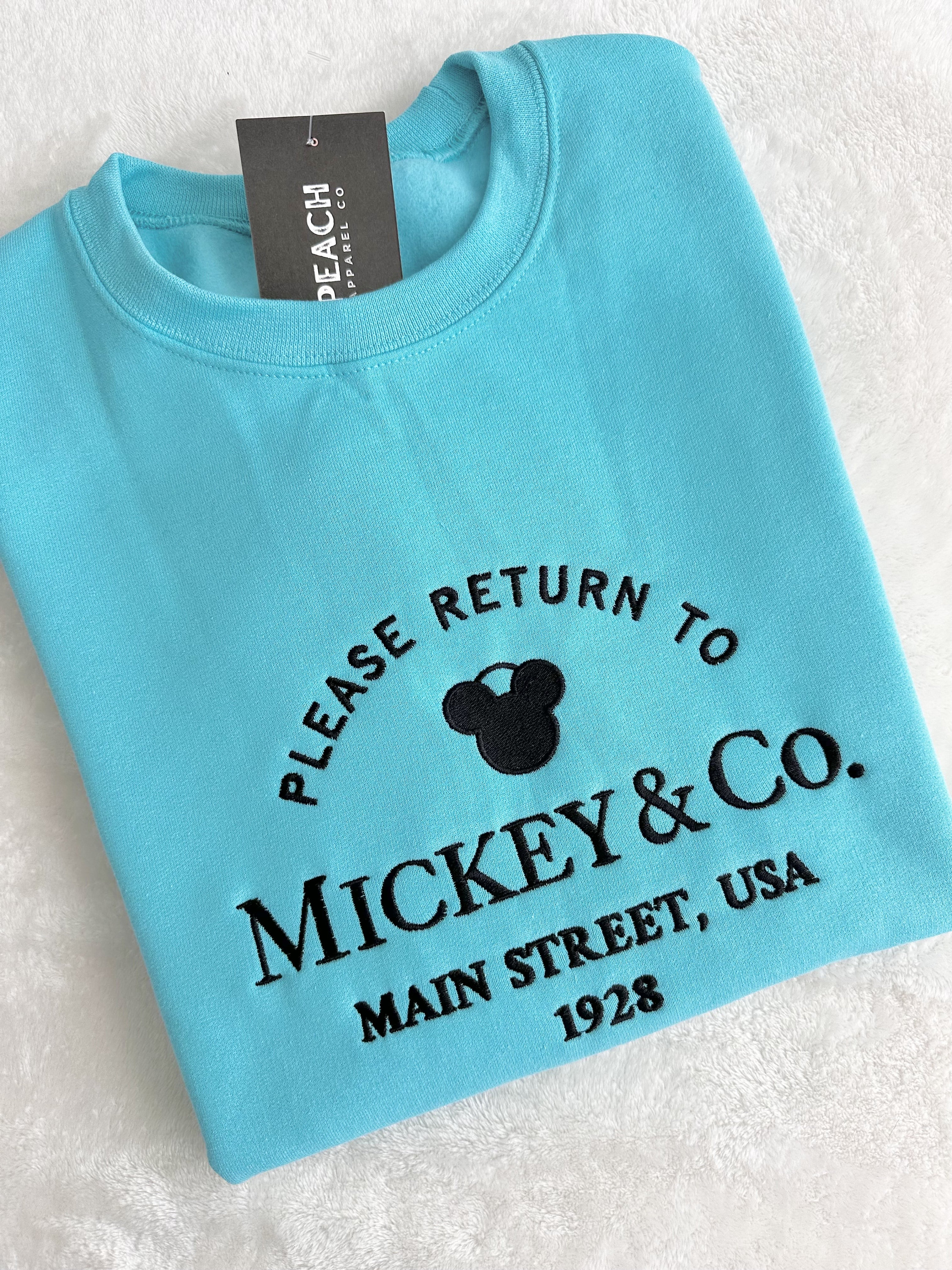 Return to Minnie Mickey and Co Embroidered Sweatshirt – Cute Theme Park Vacation Trip Shirt
