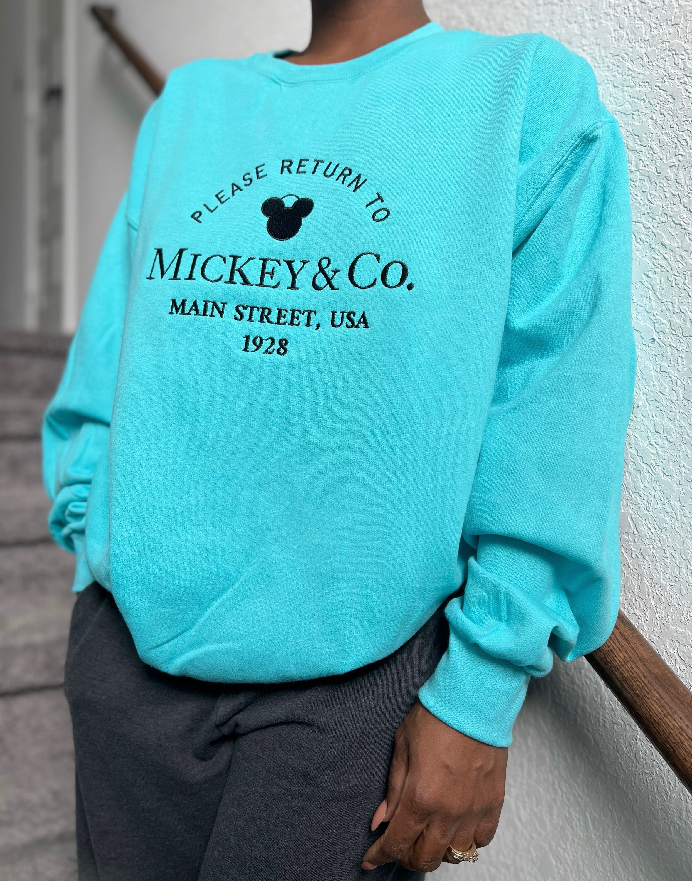 Return to Minnie Mickey and Co Embroidered Sweatshirt – Cute Theme Park Vacation Trip Shirt - photo 4