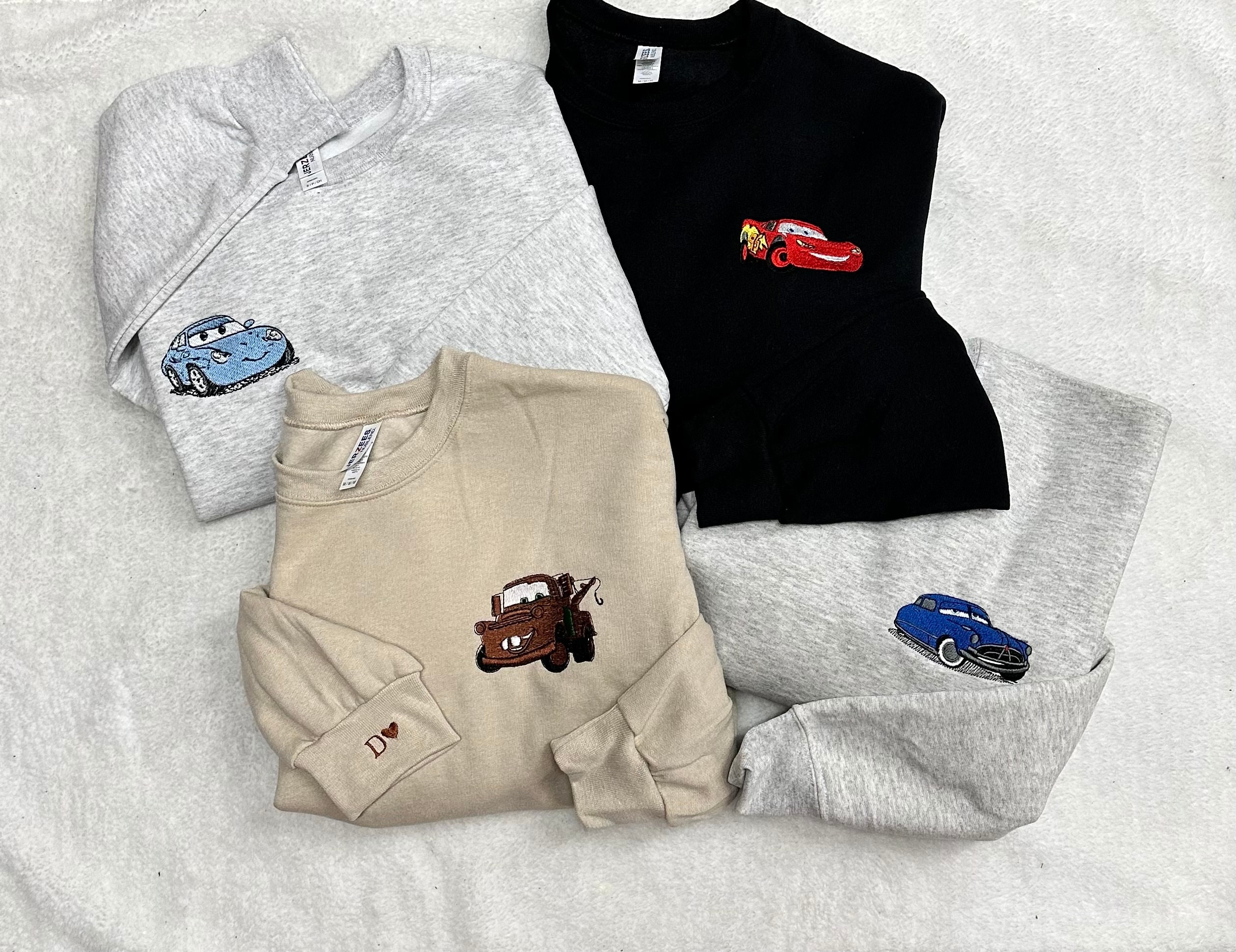 Disney Cars Embroidered Couples Hoodie Sweatshirt with Lightning McQueen and Mater in 50/50 Cotton Polyester - photo 2