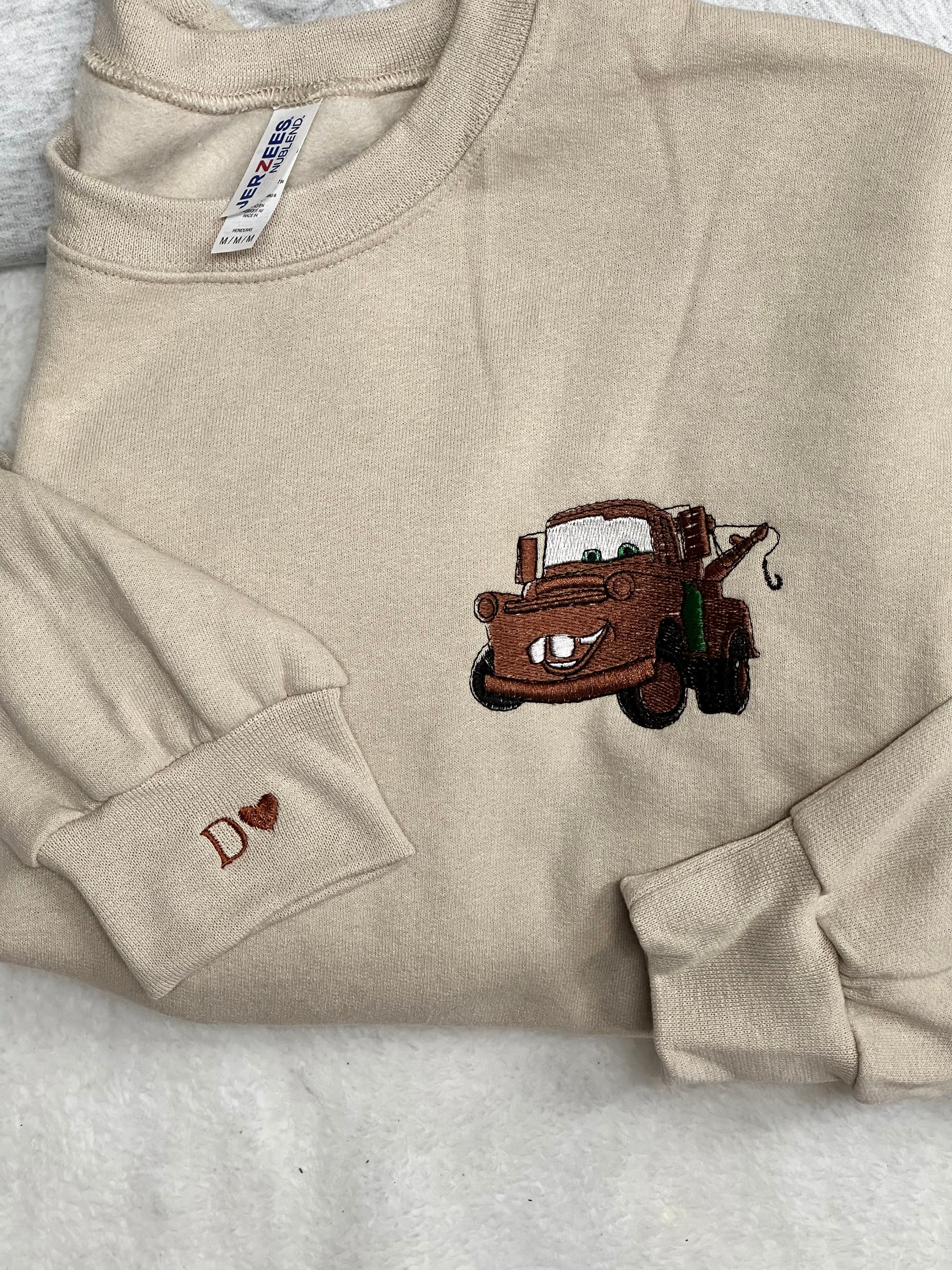 Disney Cars Embroidered Couples Hoodie Sweatshirt with Lightning McQueen and Mater in 50/50 Cotton Polyester - photo 3