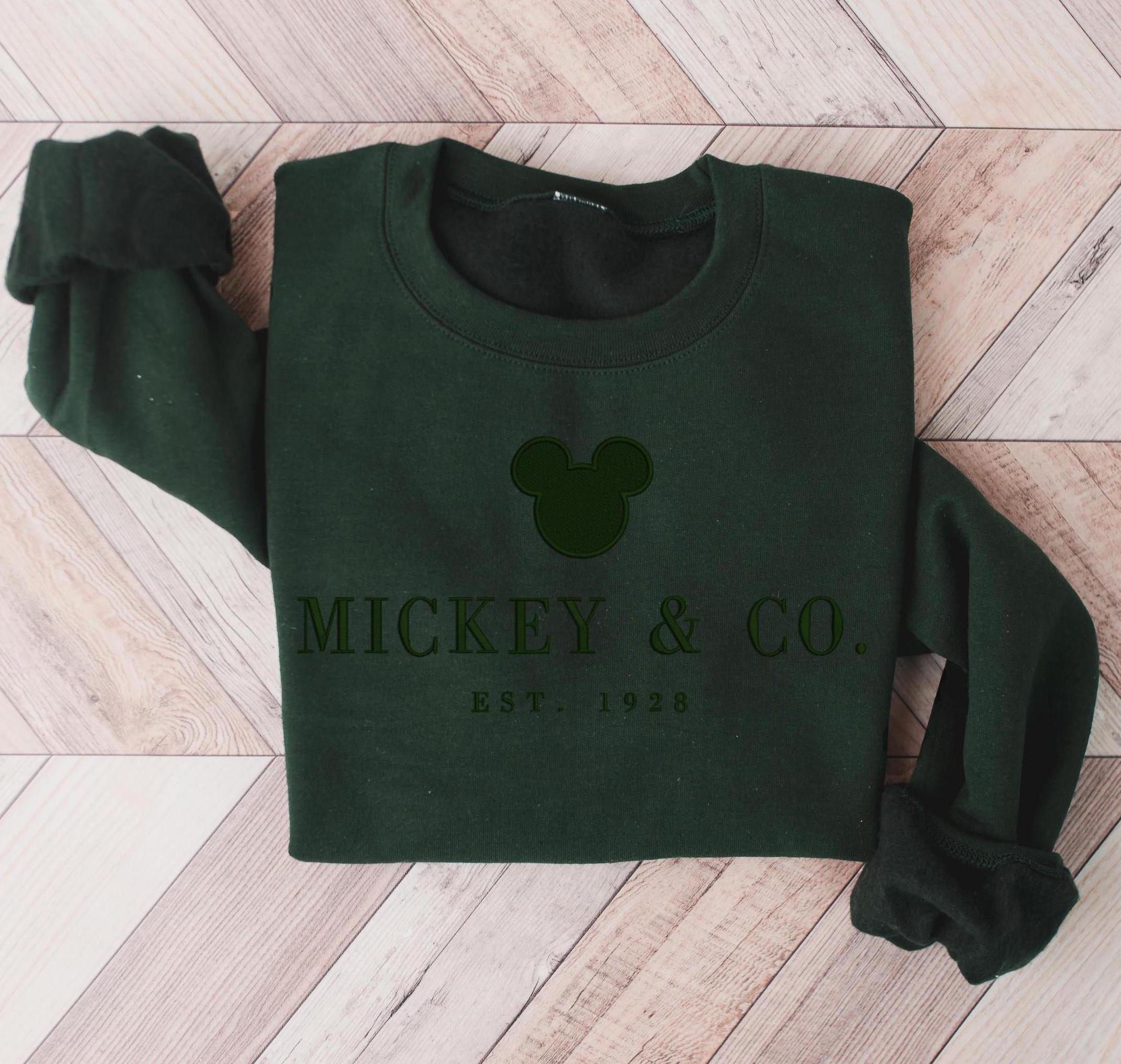 Minimal Embroidered Mickey Sweatshirt in Neutral Crewneck – Cozy Fall Pullover and Park Day Outfit Gift for Her - photo 8