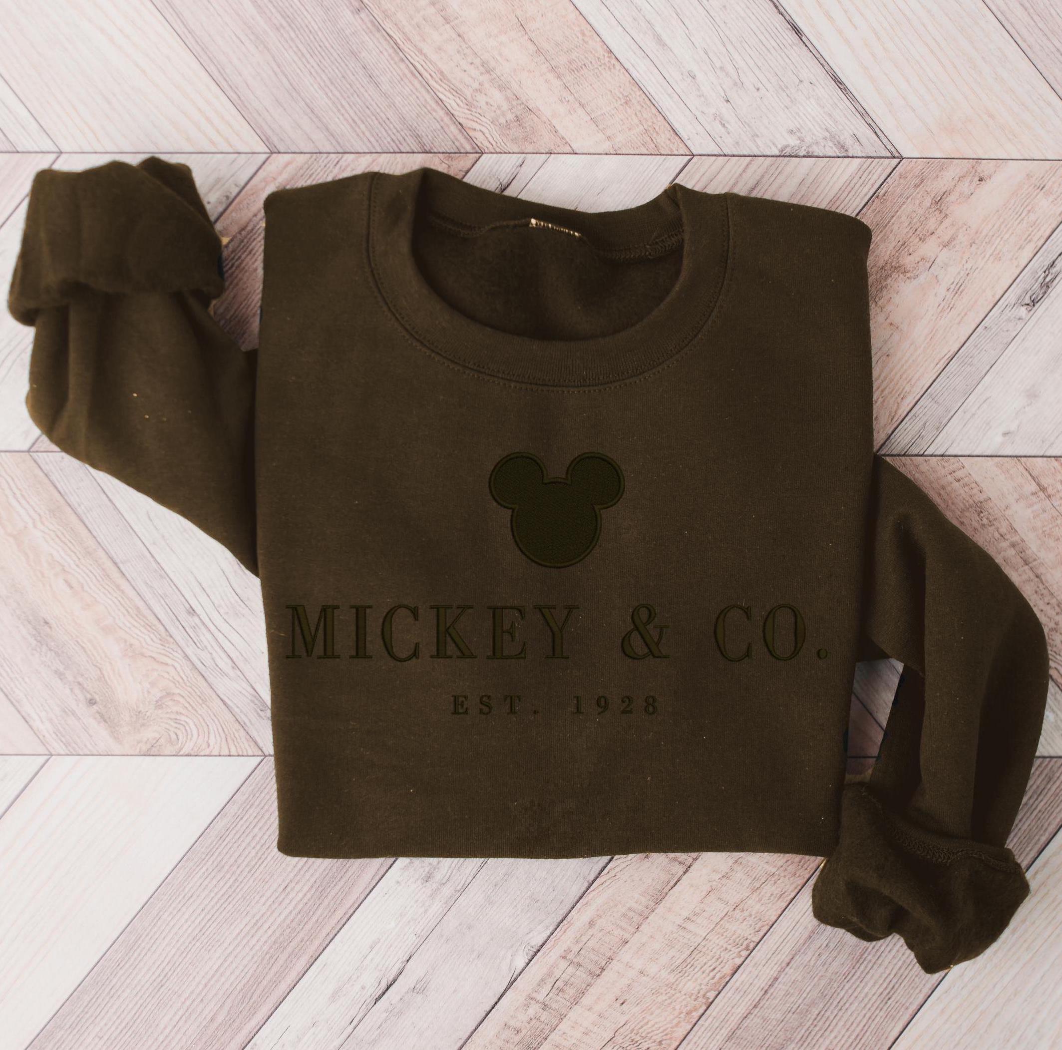 Minimal Embroidered Mickey Sweatshirt in Neutral Crewneck – Cozy Fall Pullover and Park Day Outfit Gift for Her - photo 9