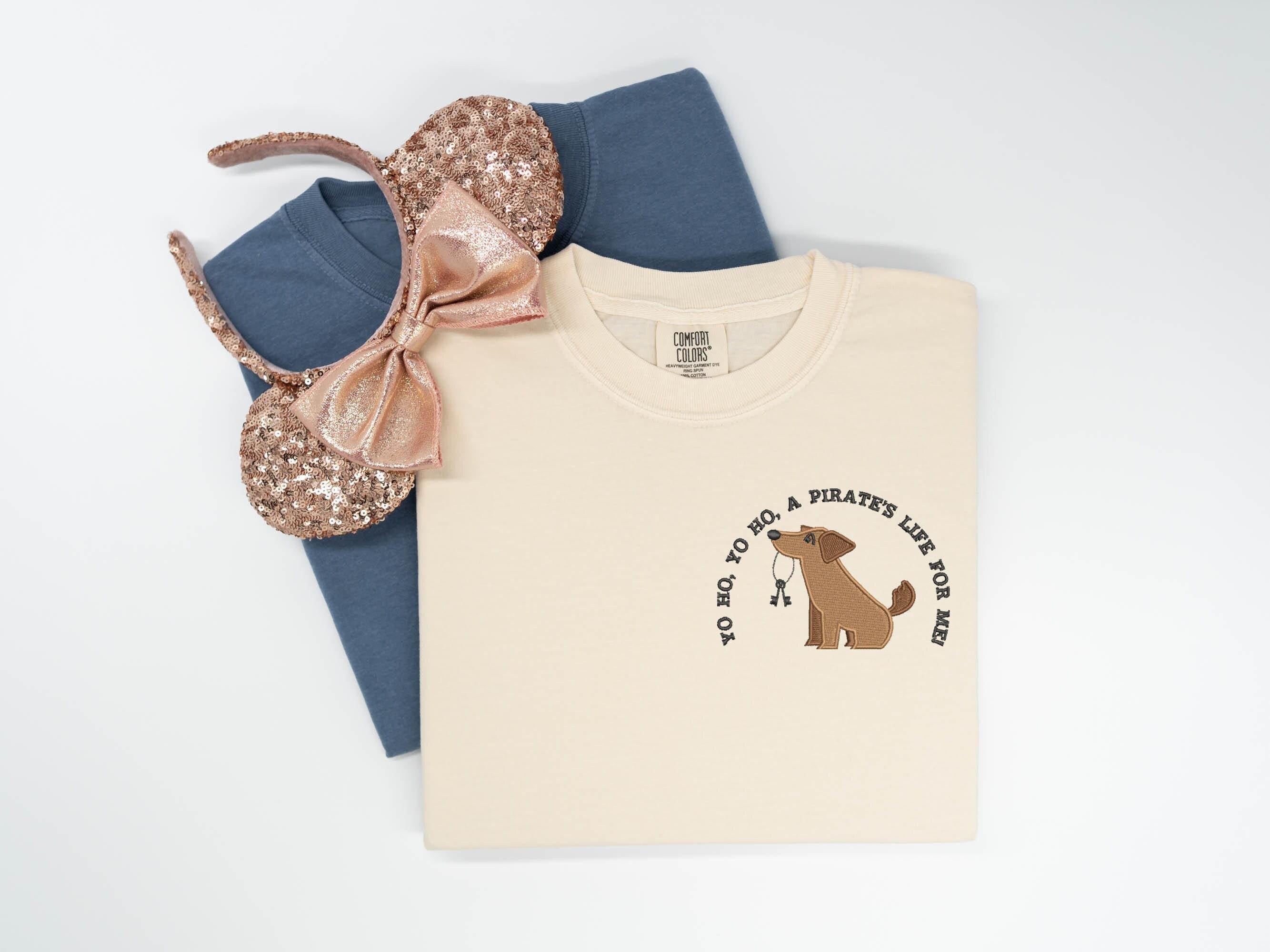 Embroidered Disney Pirates of the Caribbean T-Shirt with Pirate Dog – Disney Sweatshirt, Shirt and Tank Top
