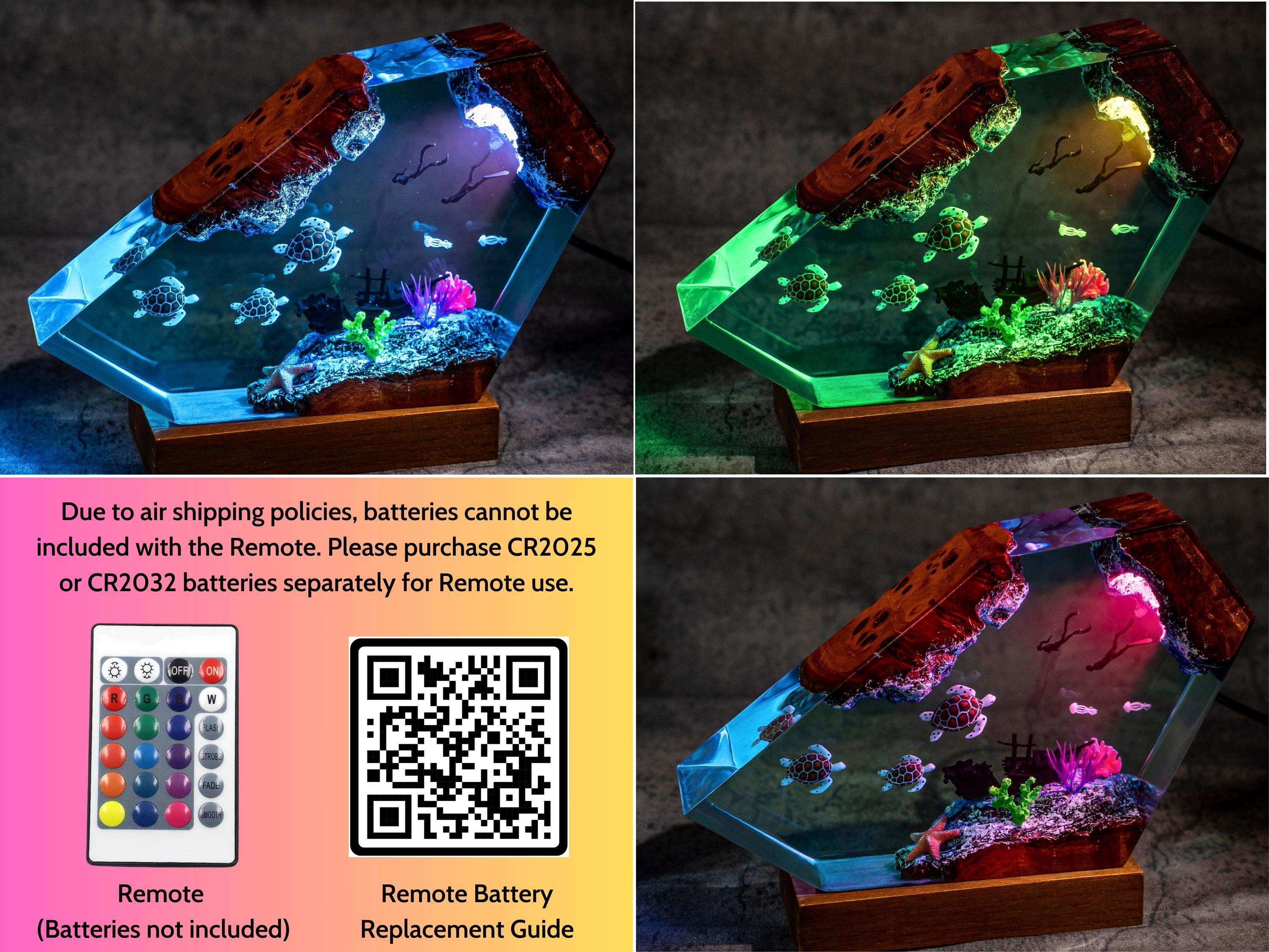 Turtles and Diver Epoxy Resin Night Light – Coral Reef Marine Life Decor and Unique Gift for Ocean Lovers - photo 8