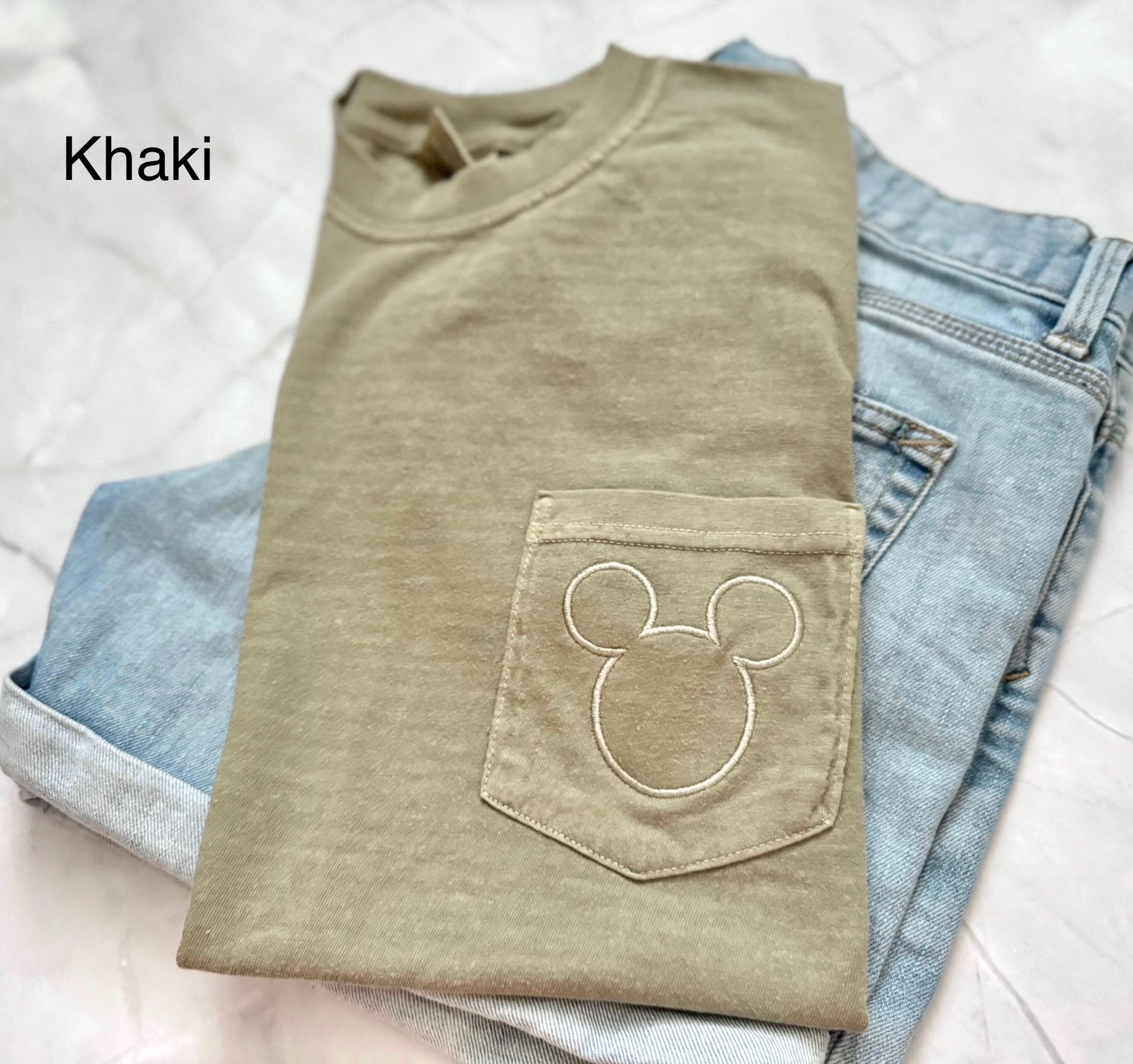 Embroidered Mickey Mouse Comfort Colors Pocket Tee – Simple Monochrome Disney Shirt for Everyday Wear - photo 5